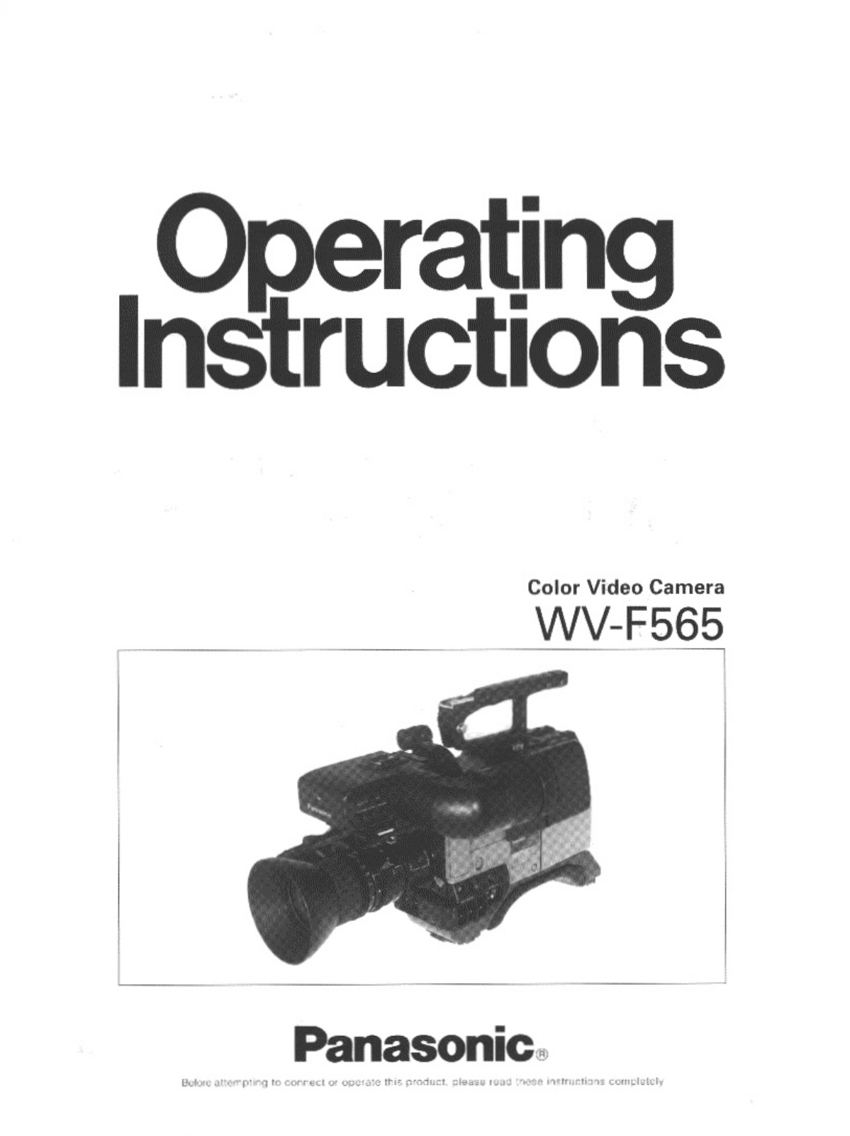 Panasonic WV-F565 User Manual