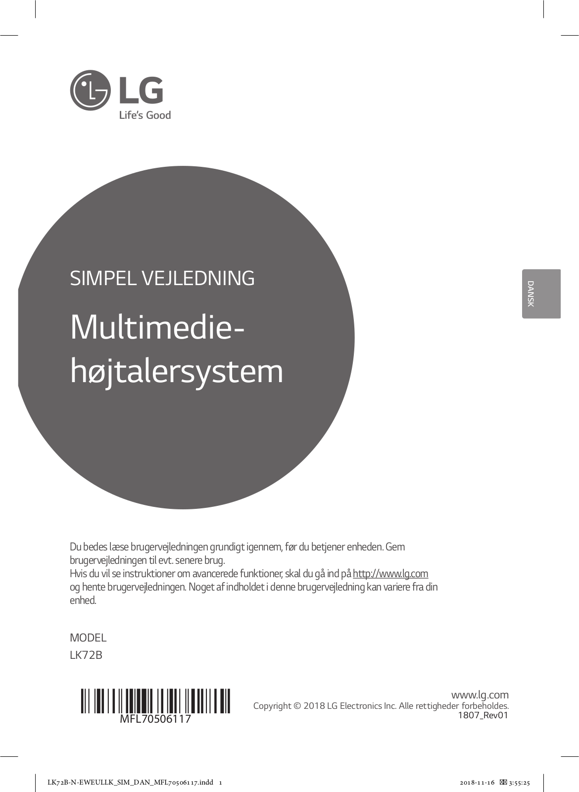 LG LK72B User Manual