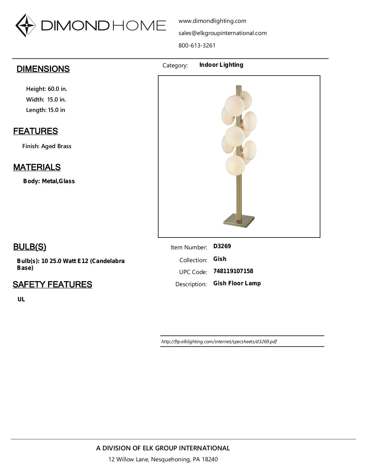 ELK Home D3269 User Manual