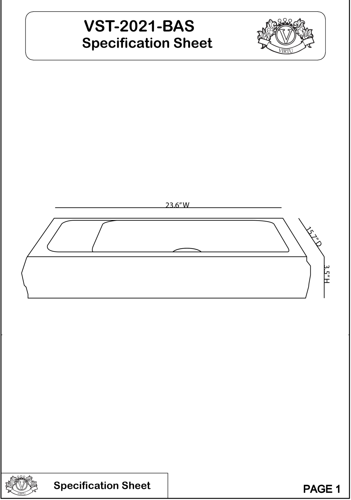 Virtu USA VTU1429 Specifications - ManualMachine.com
