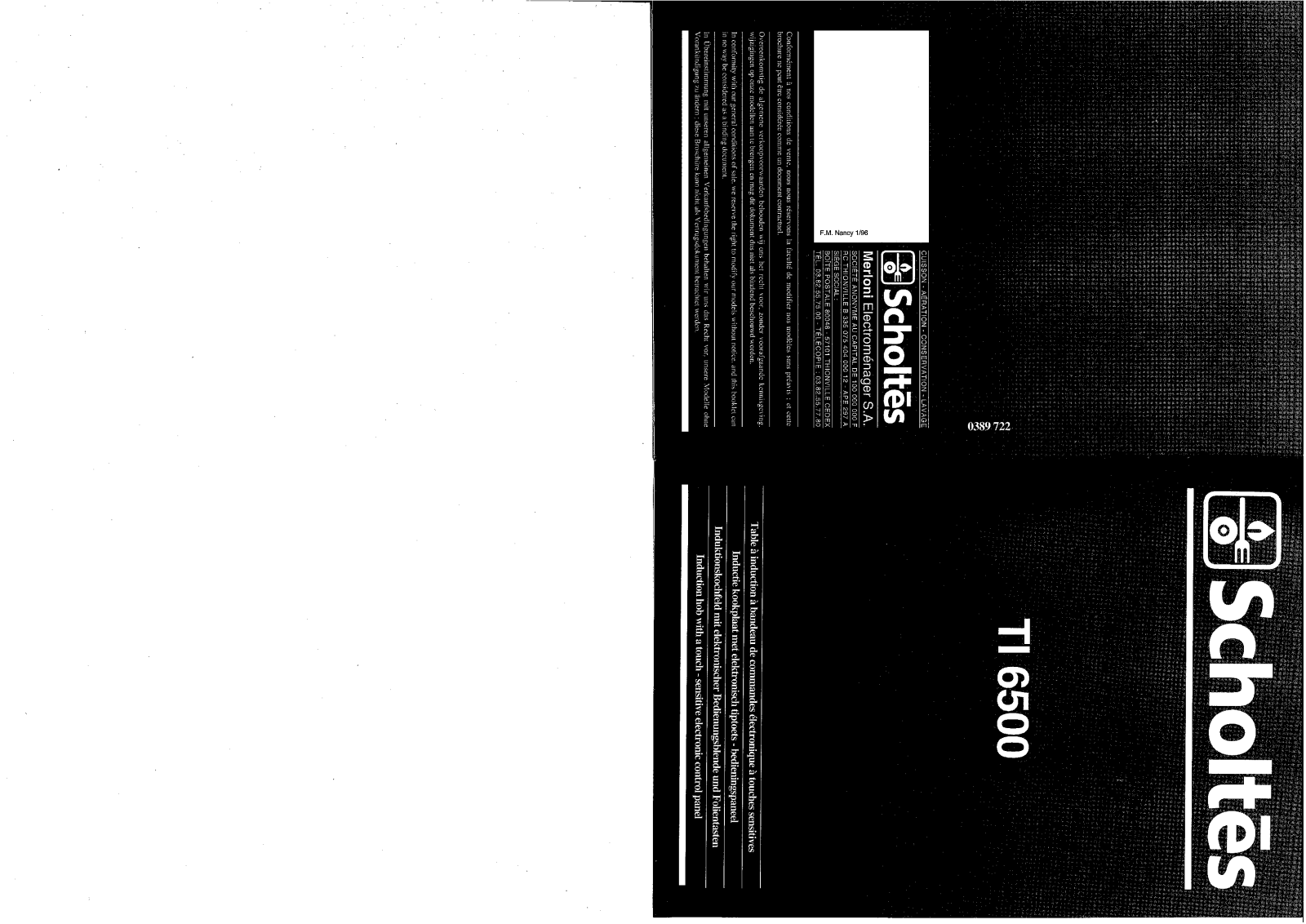 SCHOLTES TI6500 User Manual