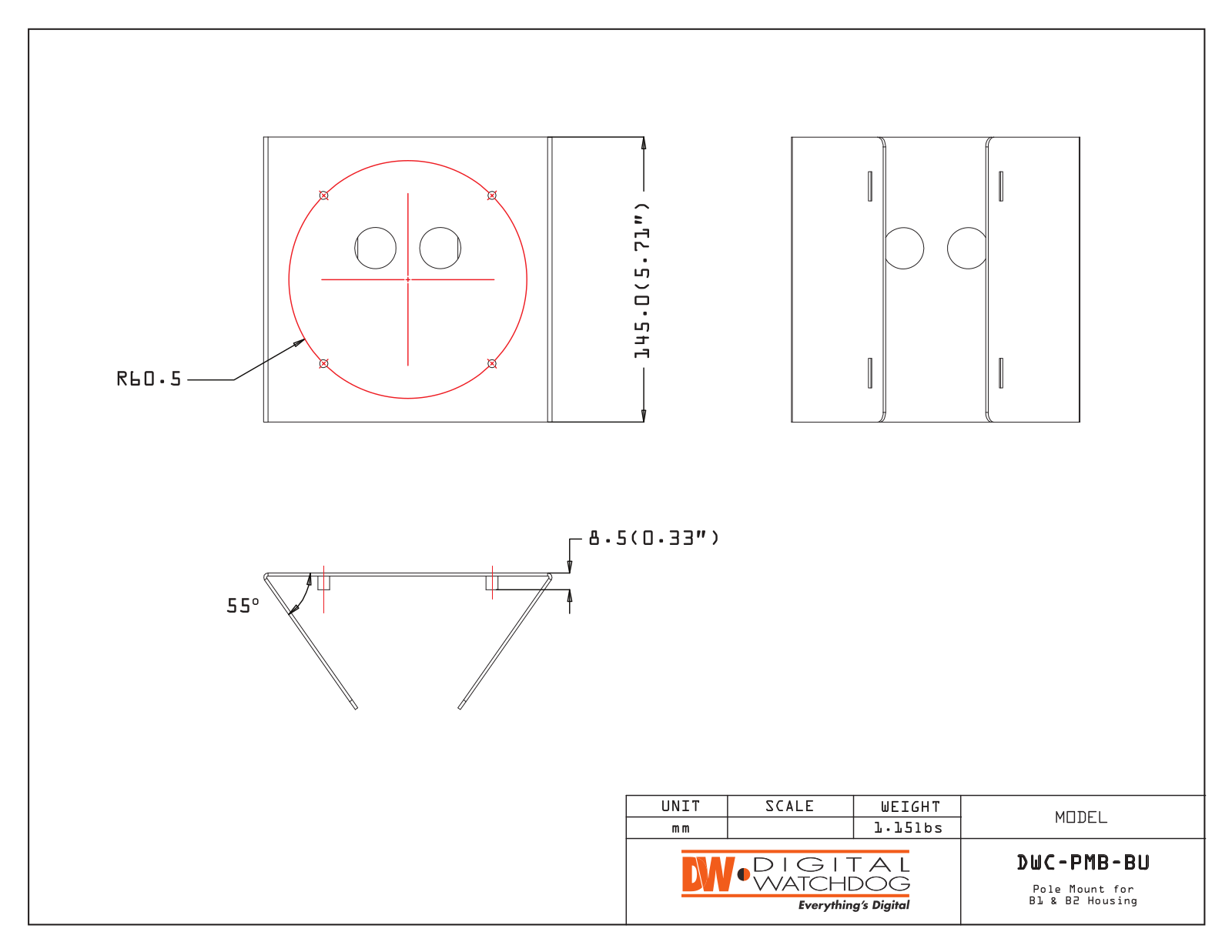 Digital Watchdog DWC-PMB-BU Specsheet