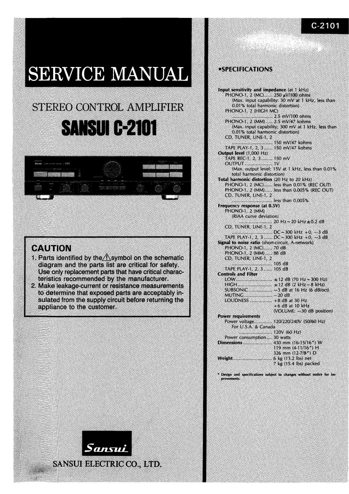 Sansui C-2101 Service manual
