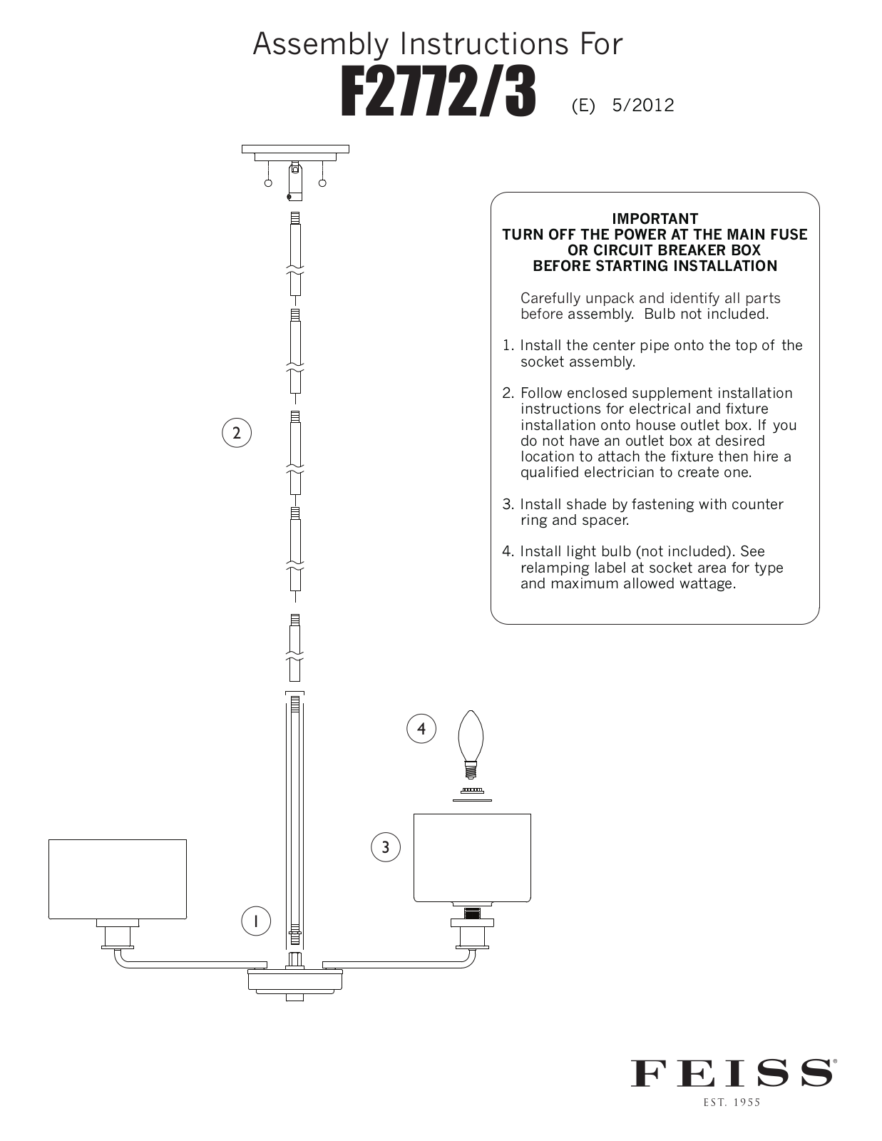 Feiss F2772-3 User Manual