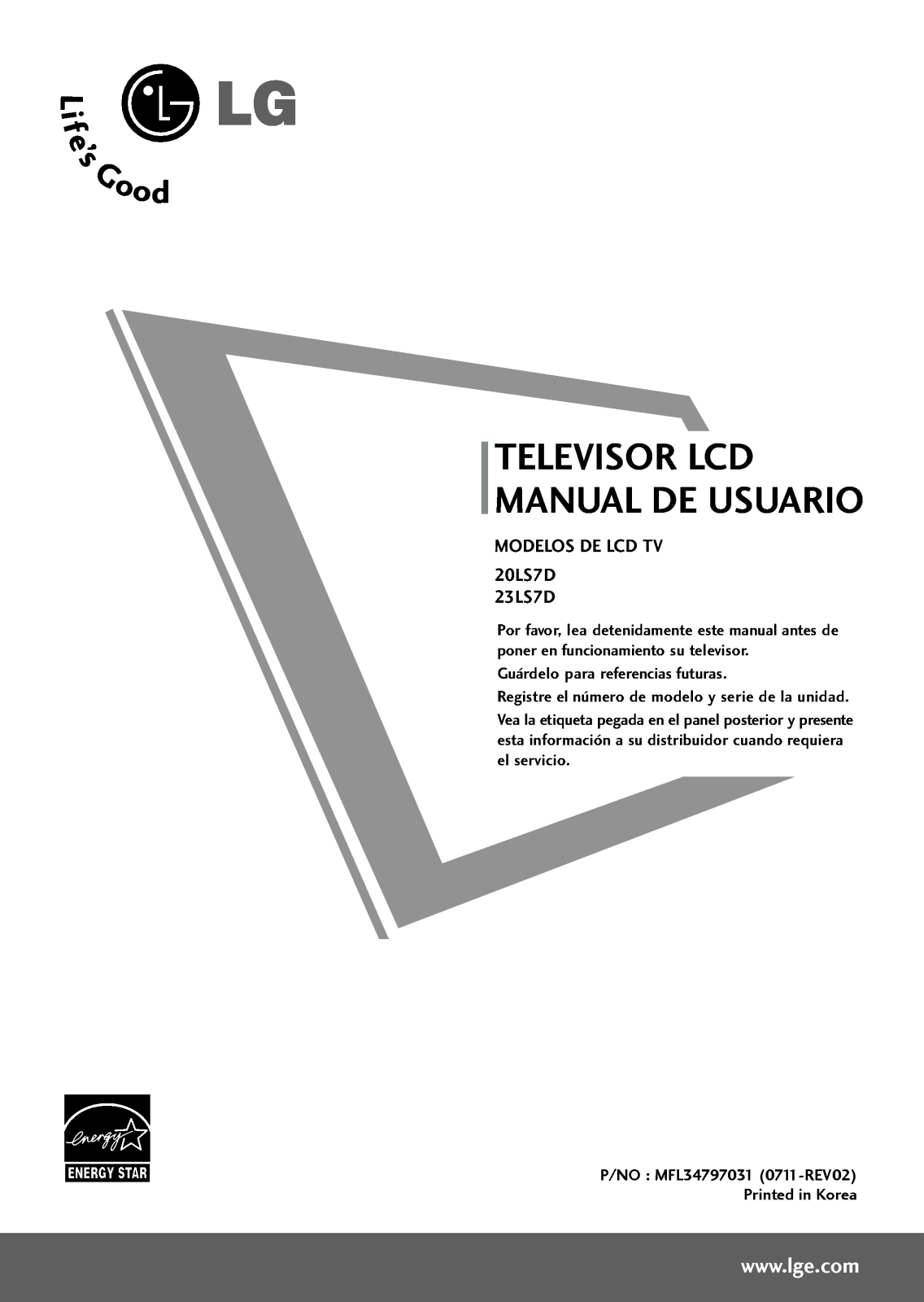Lg 23LS7D, 20LS7D User Manual