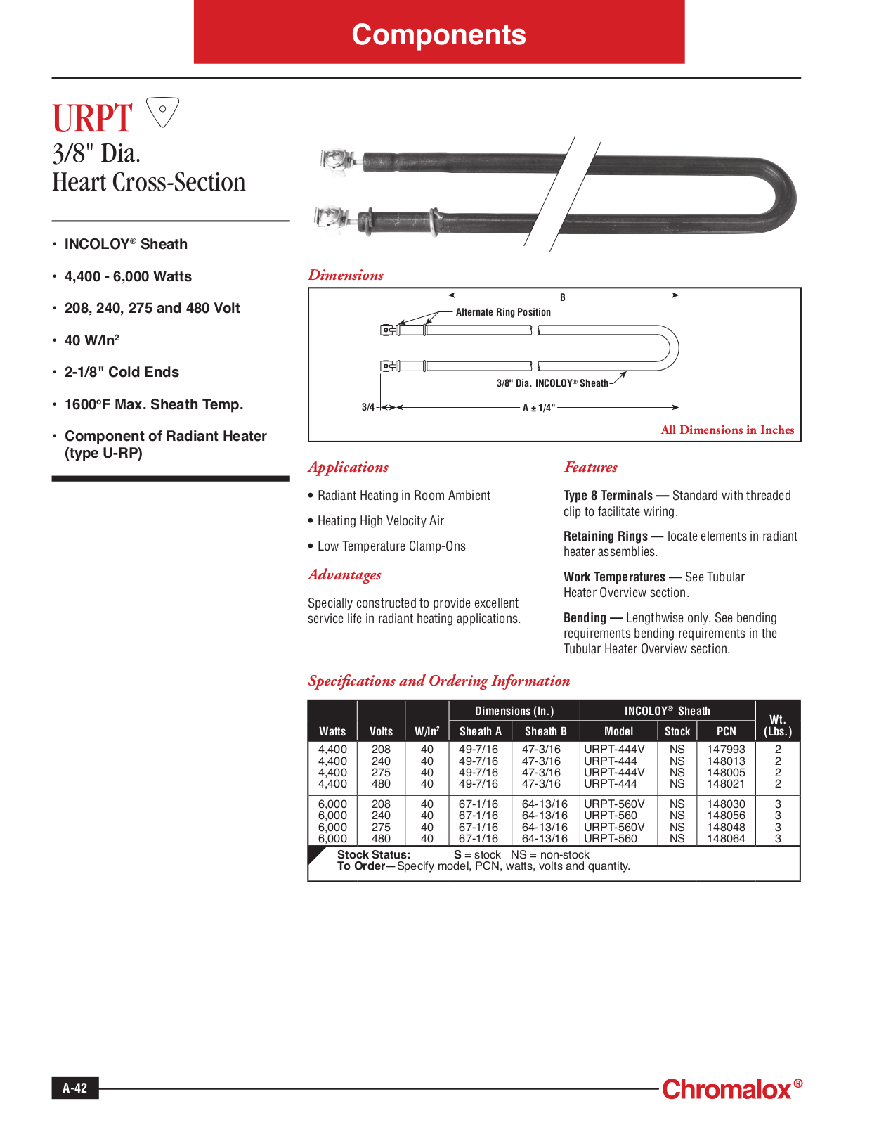 Chromalox URPT Catalog Page