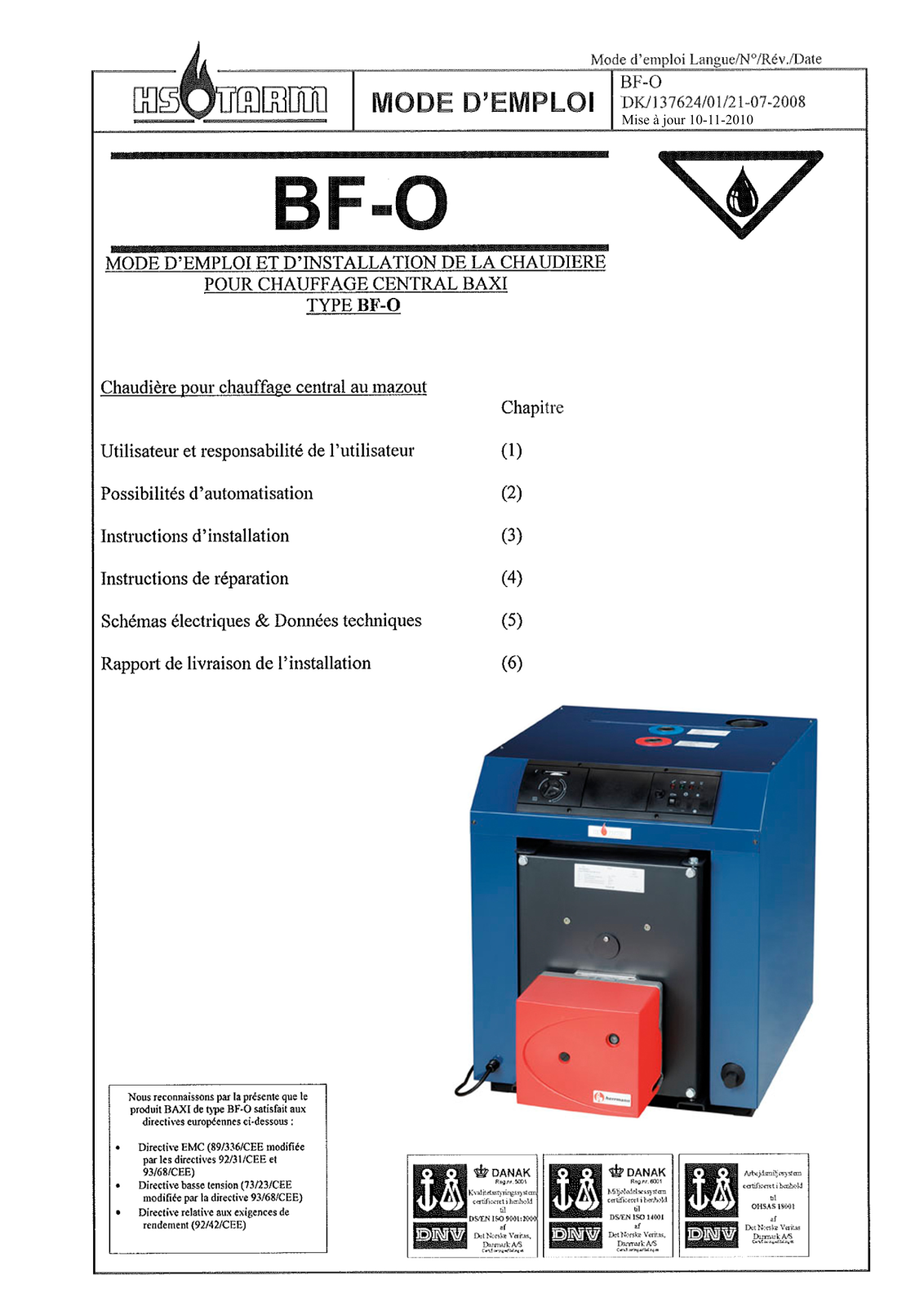 HS FRANCE BF-O User Manual