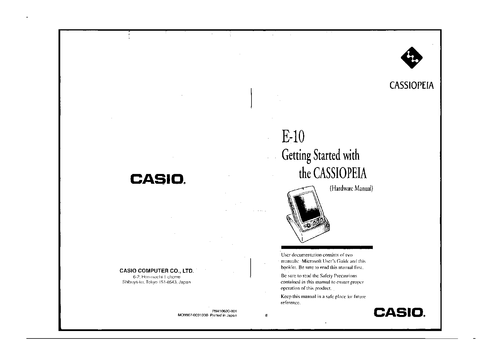 Casio E-10 User Manual