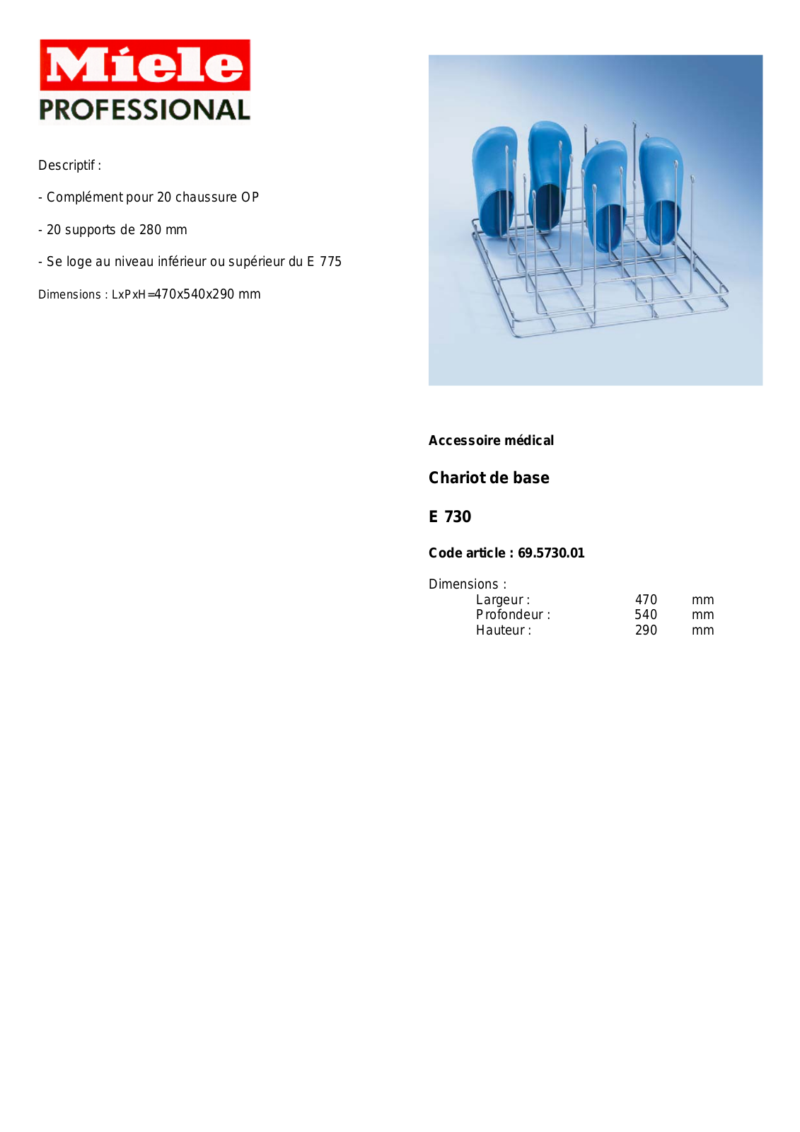 MIELE E 730 DESCRIPTIF User Manual - ManualMachine.com