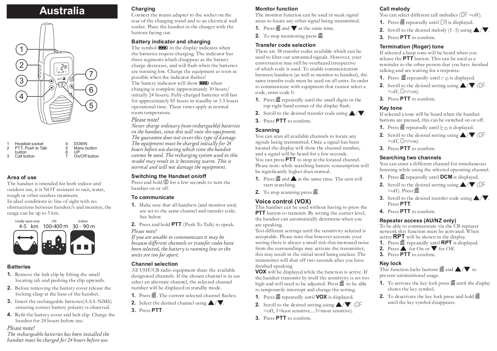 DORO wt87 User Manual