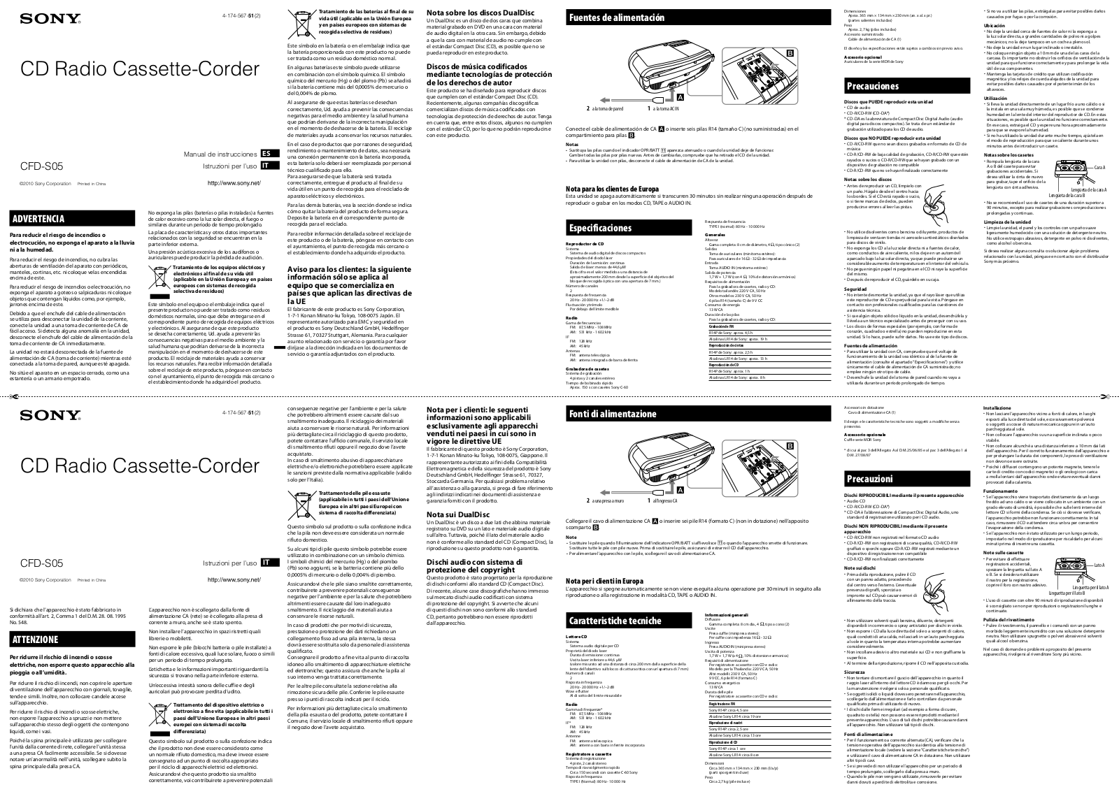 Sony CFD-S05 User Manual