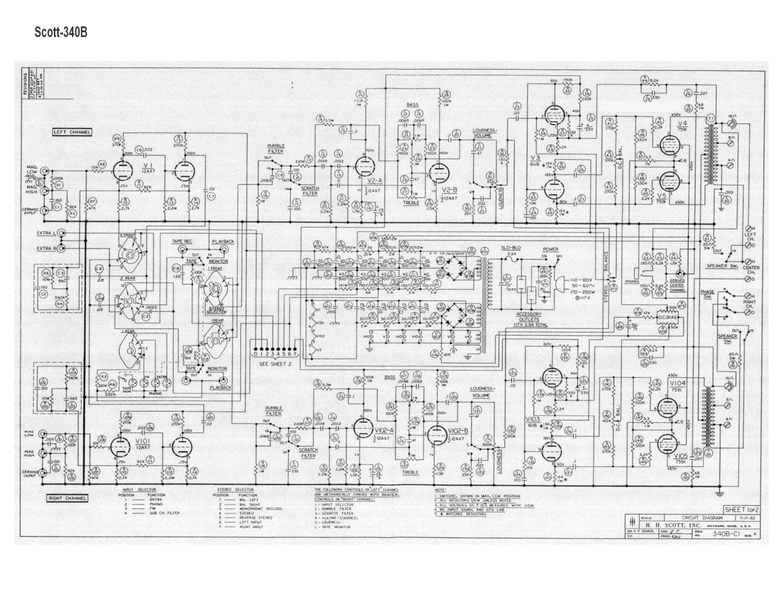 Scott 340B-Late Schematic