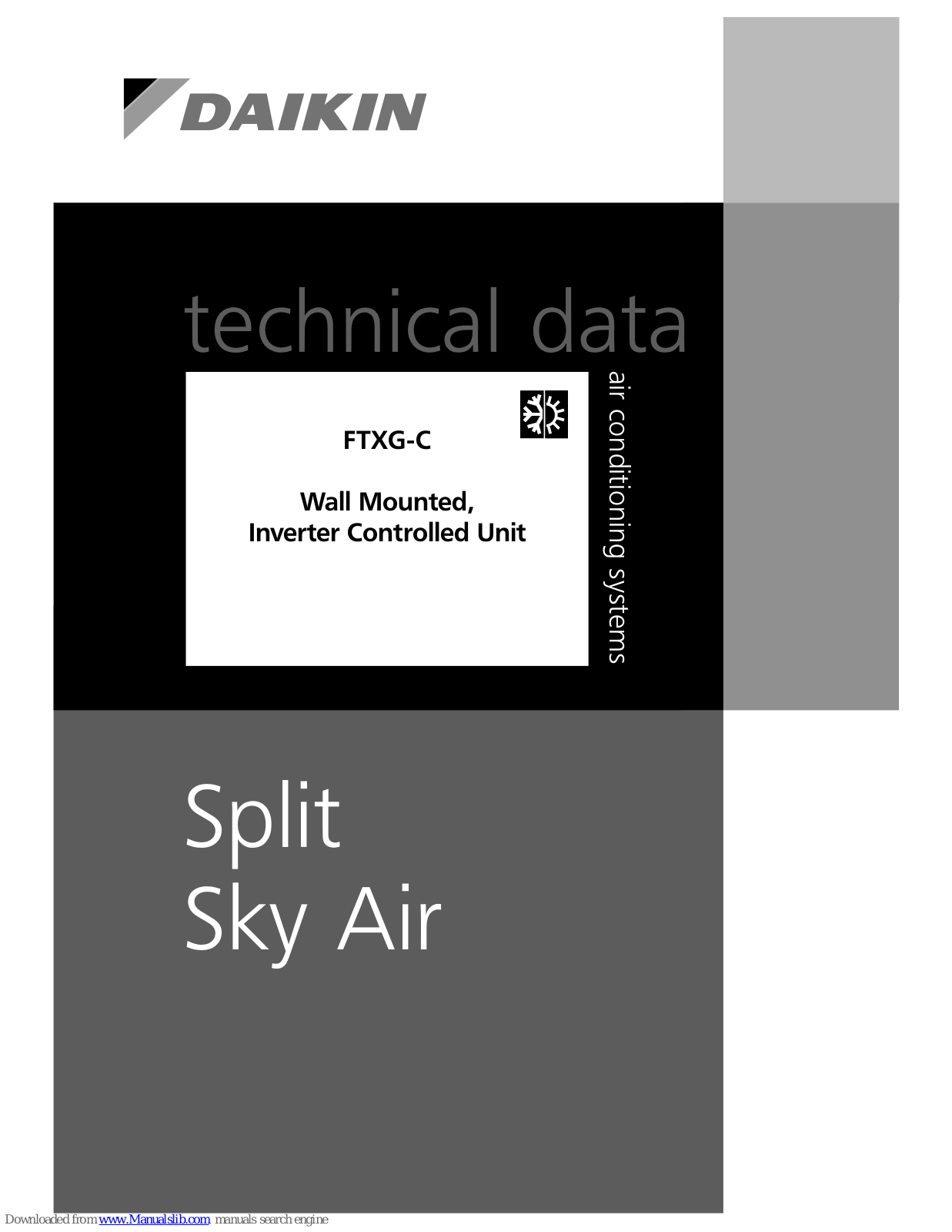 Daikin FTXG-C Technical Data Manual