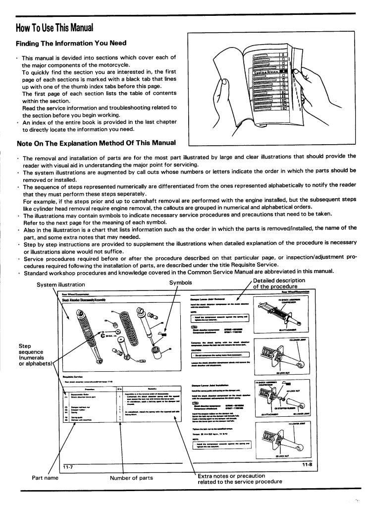 Honda CBR1000F (1992-1995) User Manual
