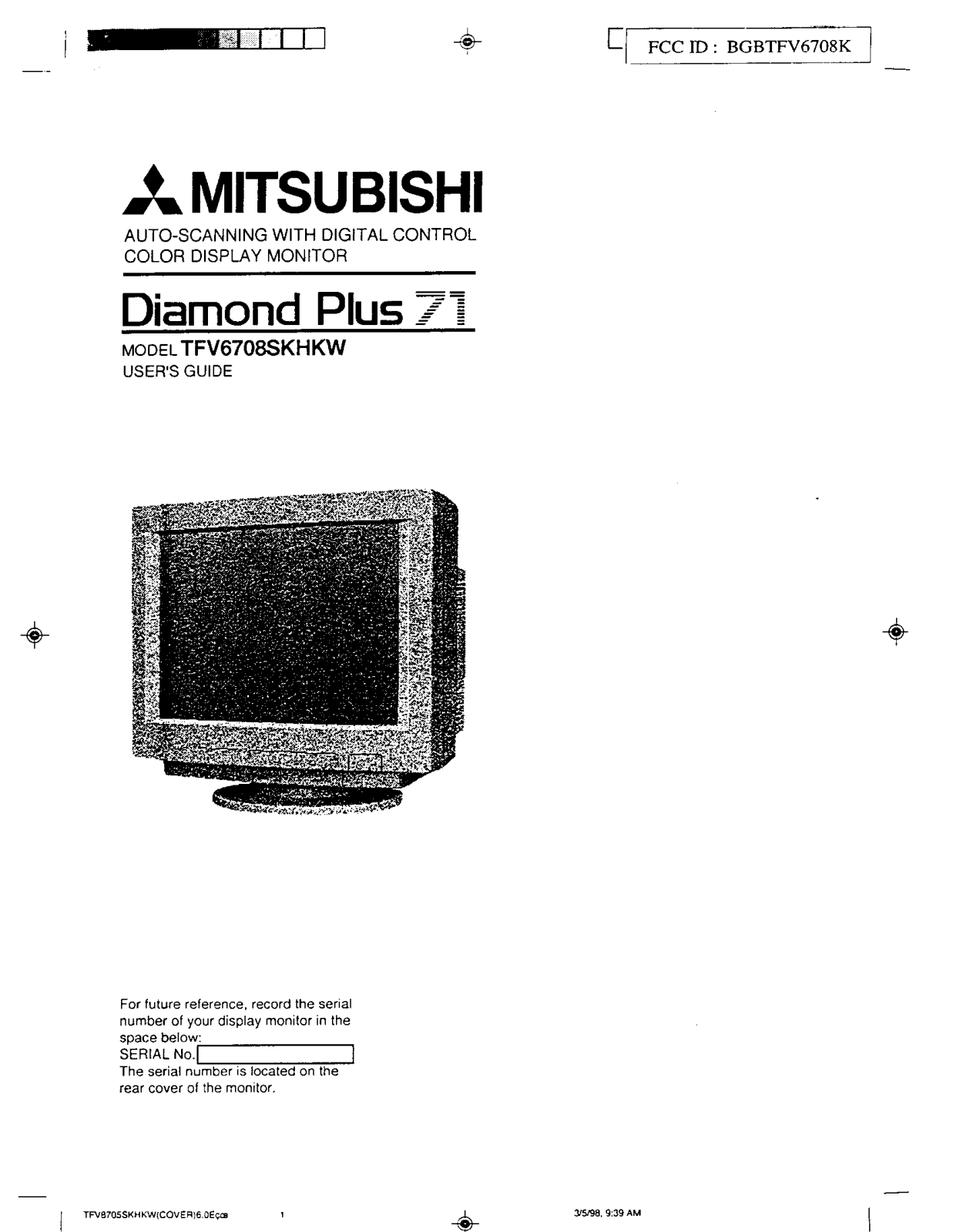 Mitsubishi Electric TFV6708K User Manual