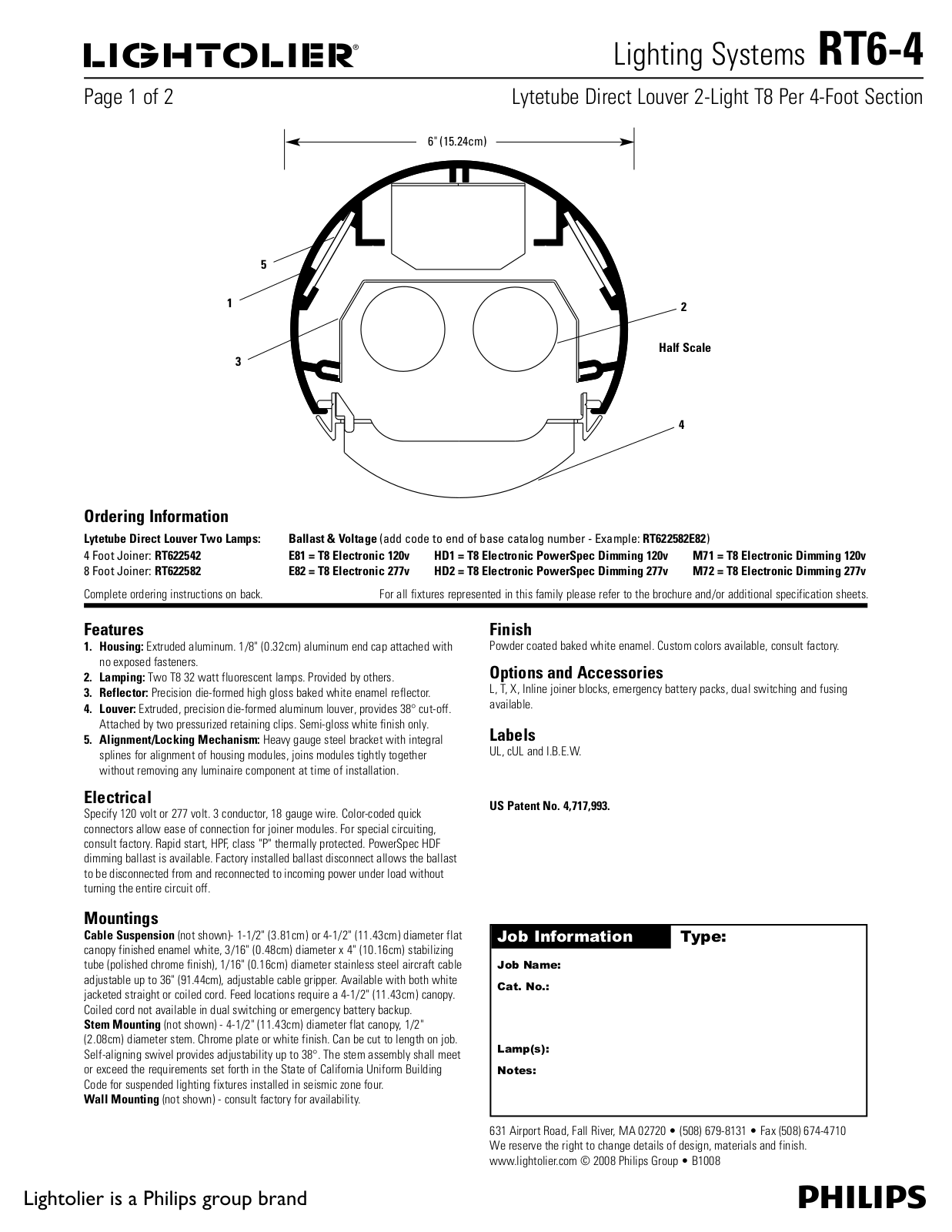 Lightolier RT6-4 User Manual