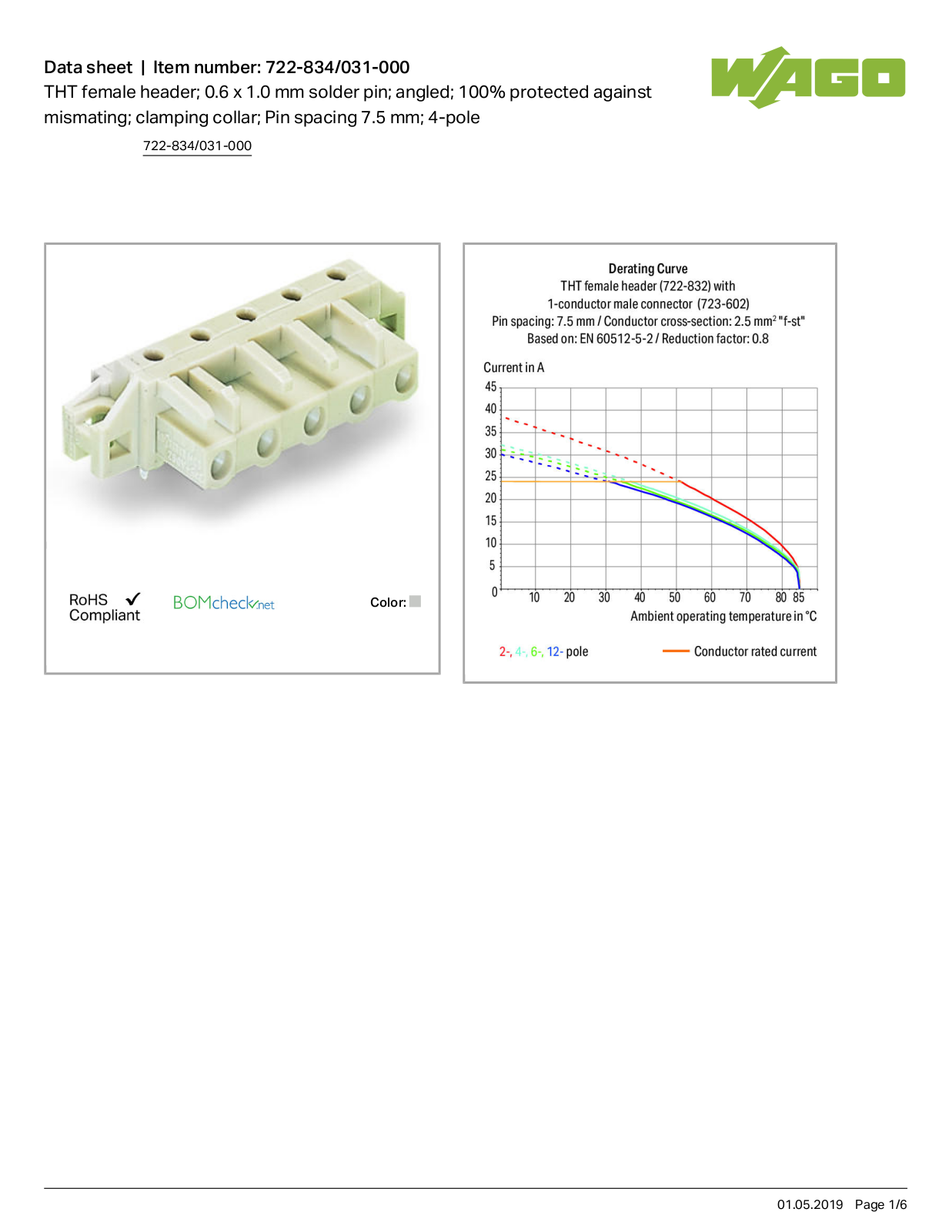 Wago 722-834/031-000 Data Sheet