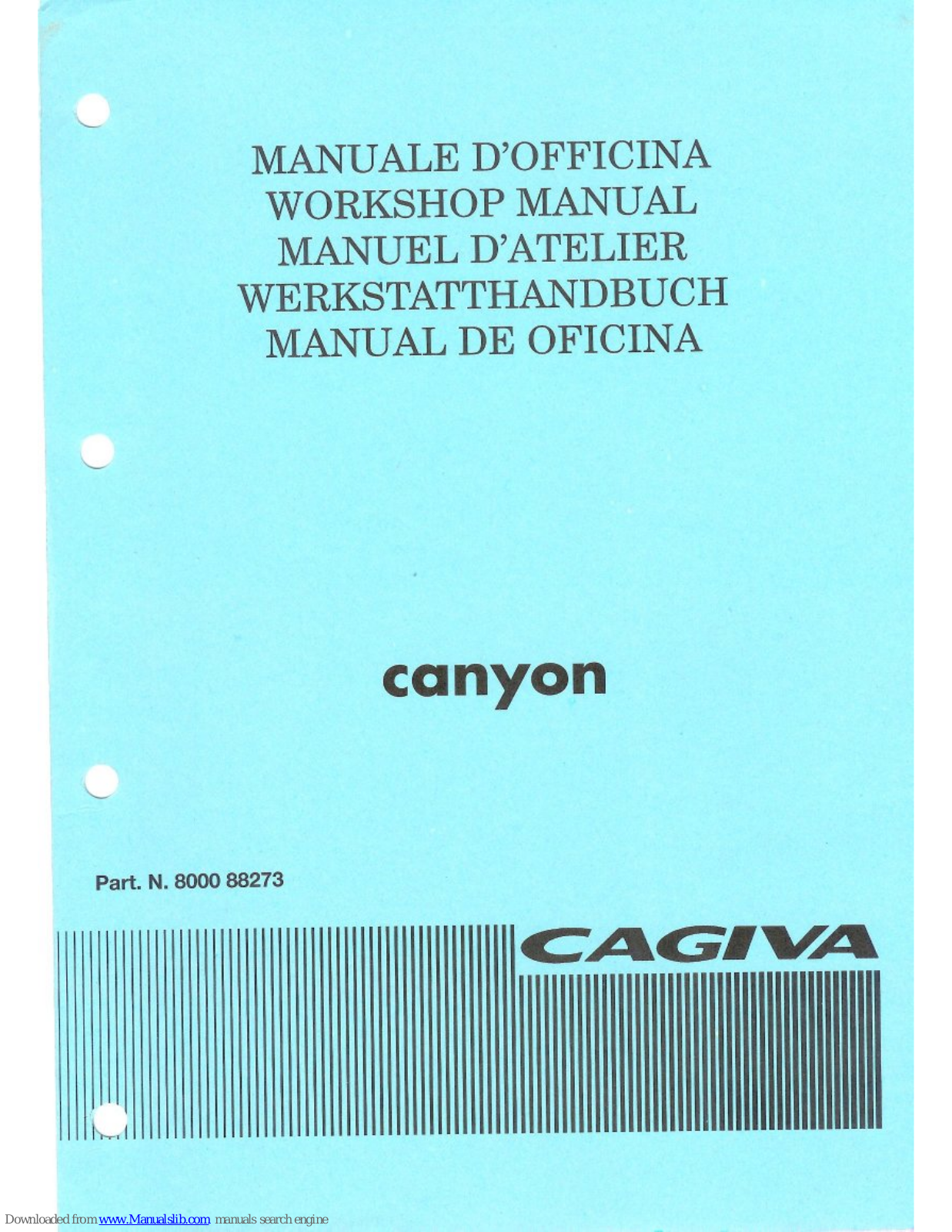 Cagiva 1997 Canyon 500 Workshop Manual