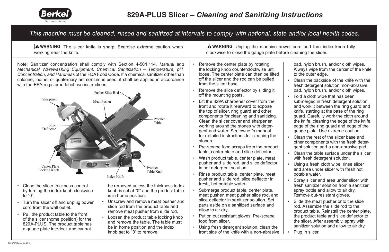 Berkel BK45757 User Manual