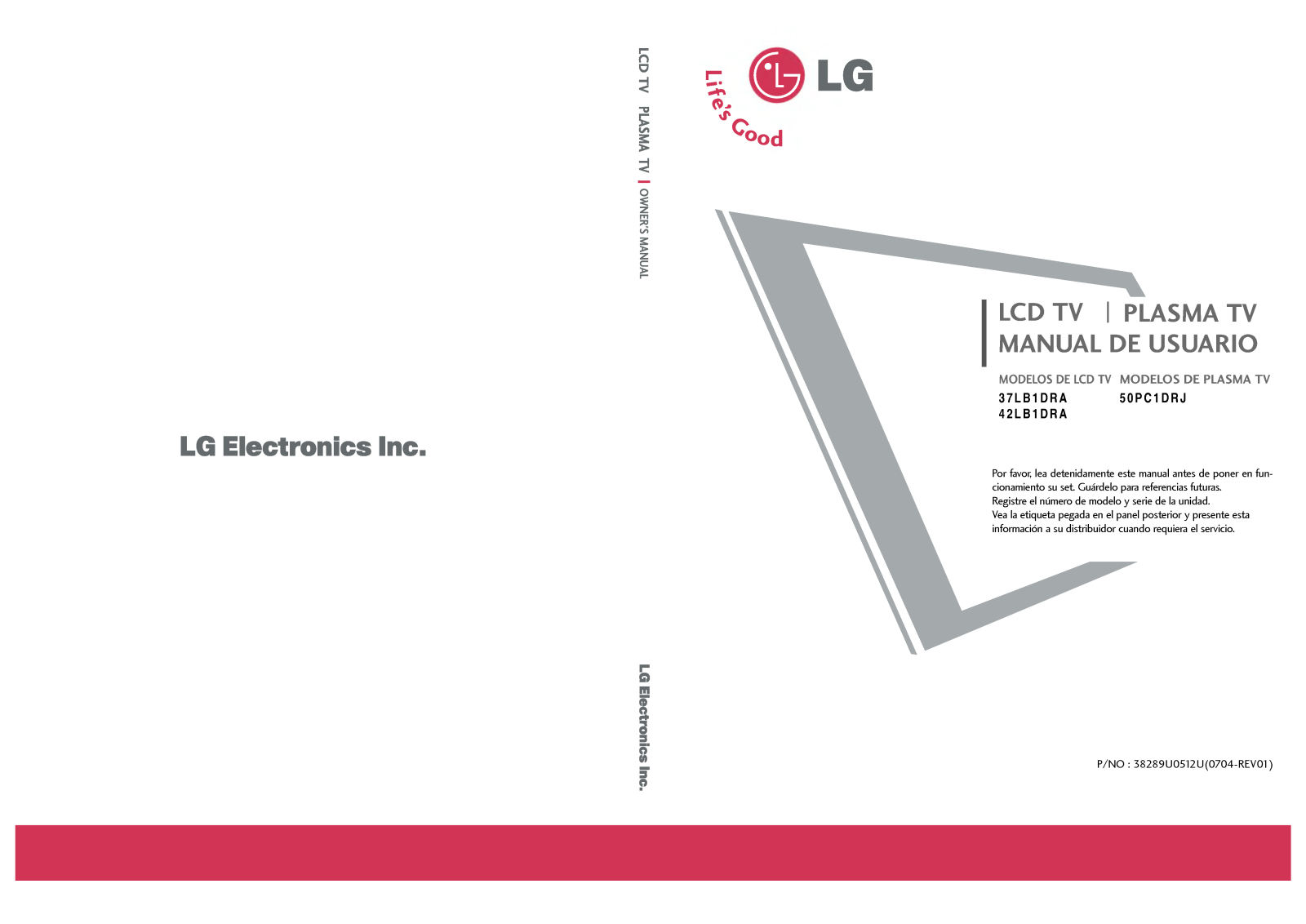 Lg 50PC1DRJ, 42LB1DRA, 37LB1DRA User Manual