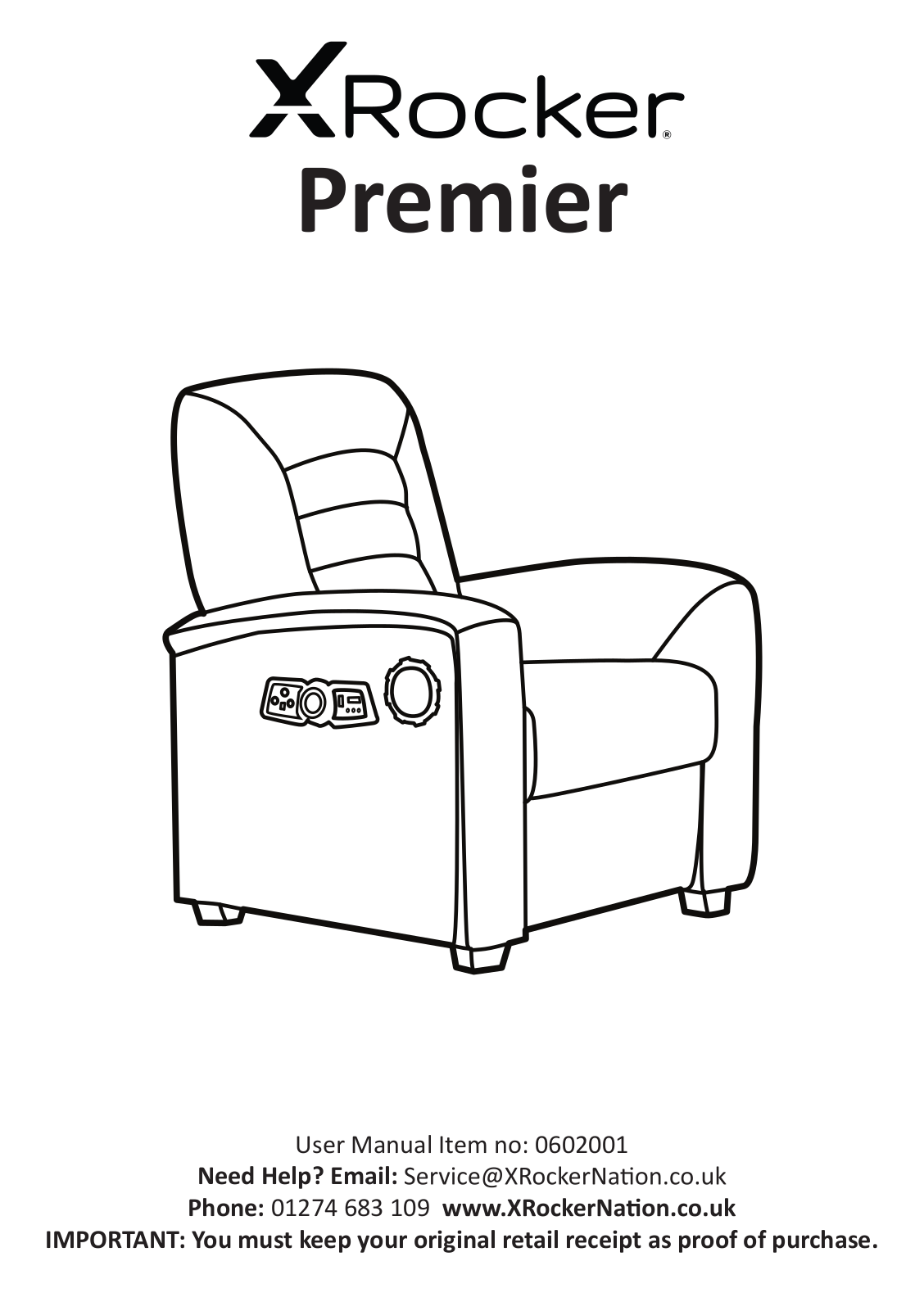 X rocker 0602001 User Manual