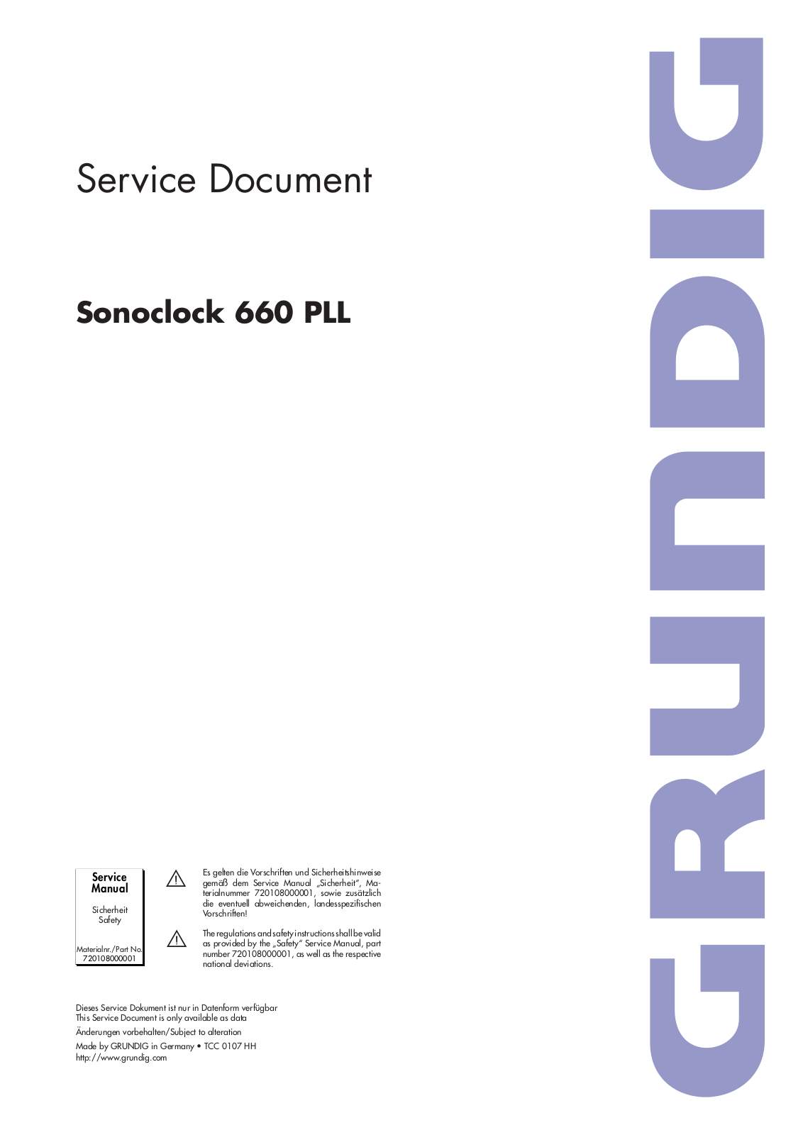Grundig Sonoclock-660-PLL Service Manual