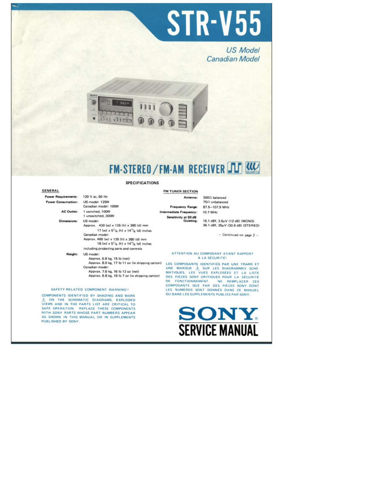 Sony STRV-55 Service manual