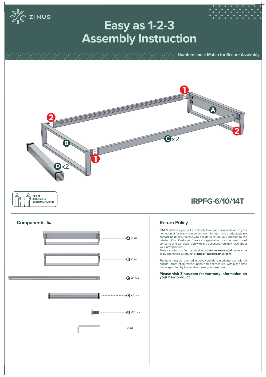 Zipcode Design W005486080 Installation & Assembly (Twin) - ManualMachine.com