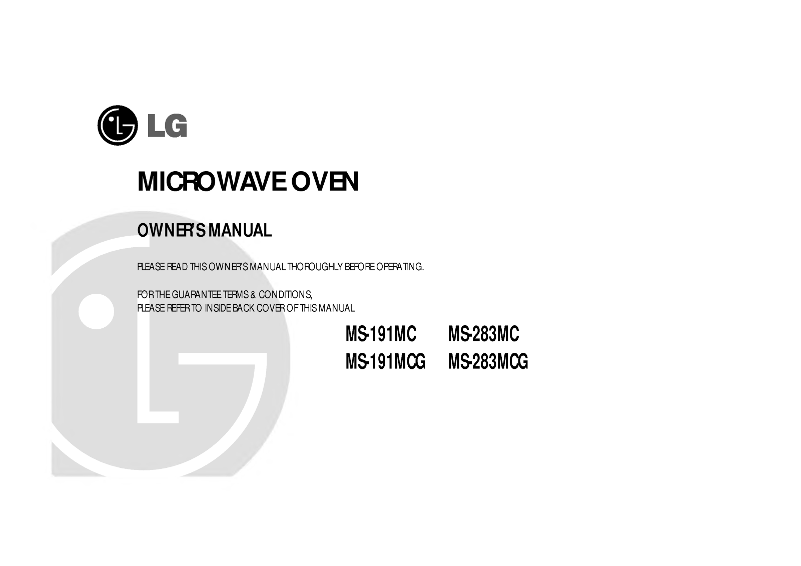 LG MS-283MCG User Manual
