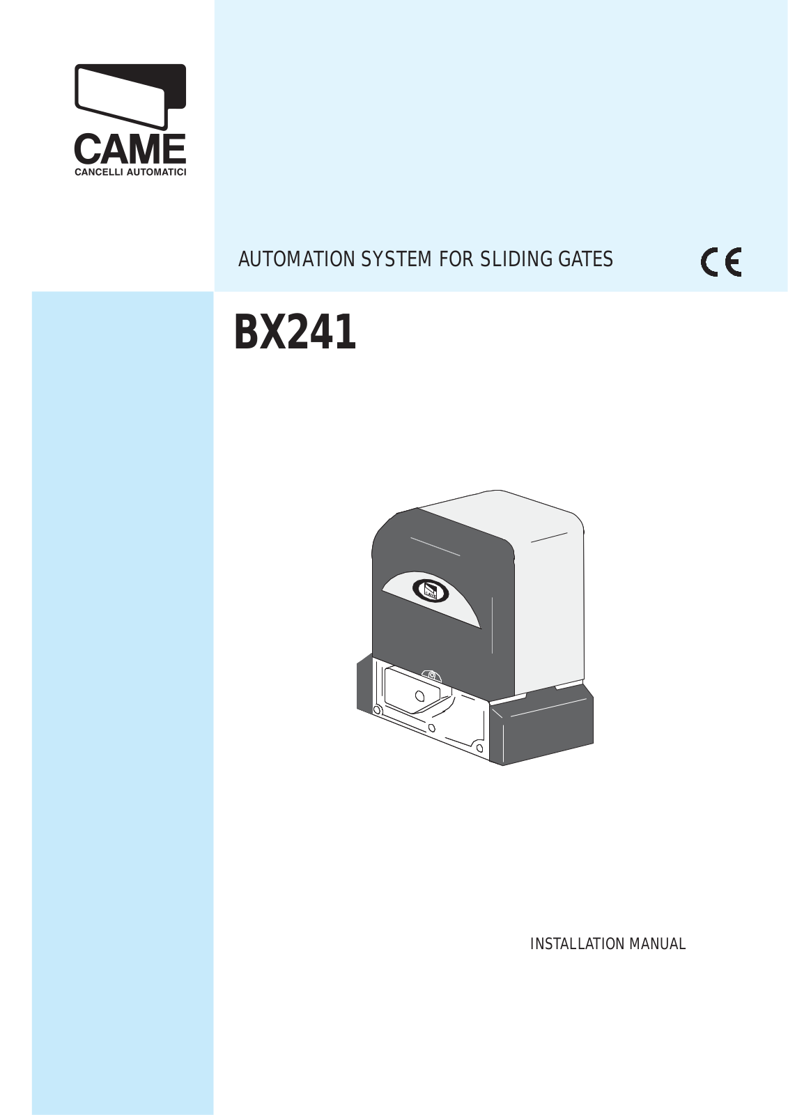 CAME BX-241 User Manual