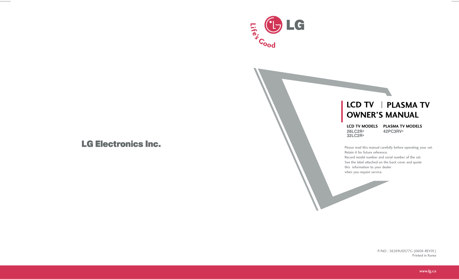 LG 42PC3RV-UJ.ACI User Manual