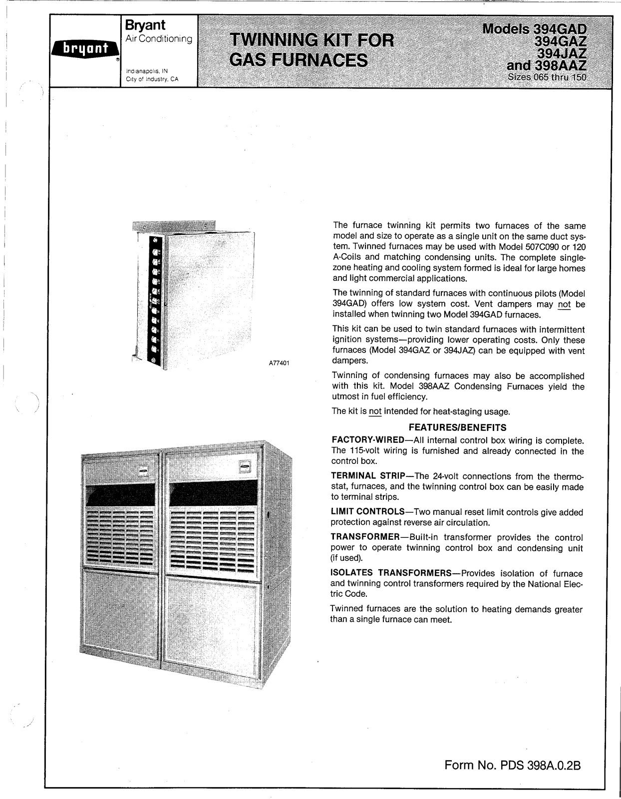 Bryant 394GAZ, 394GAD, 394JAZ User Manual