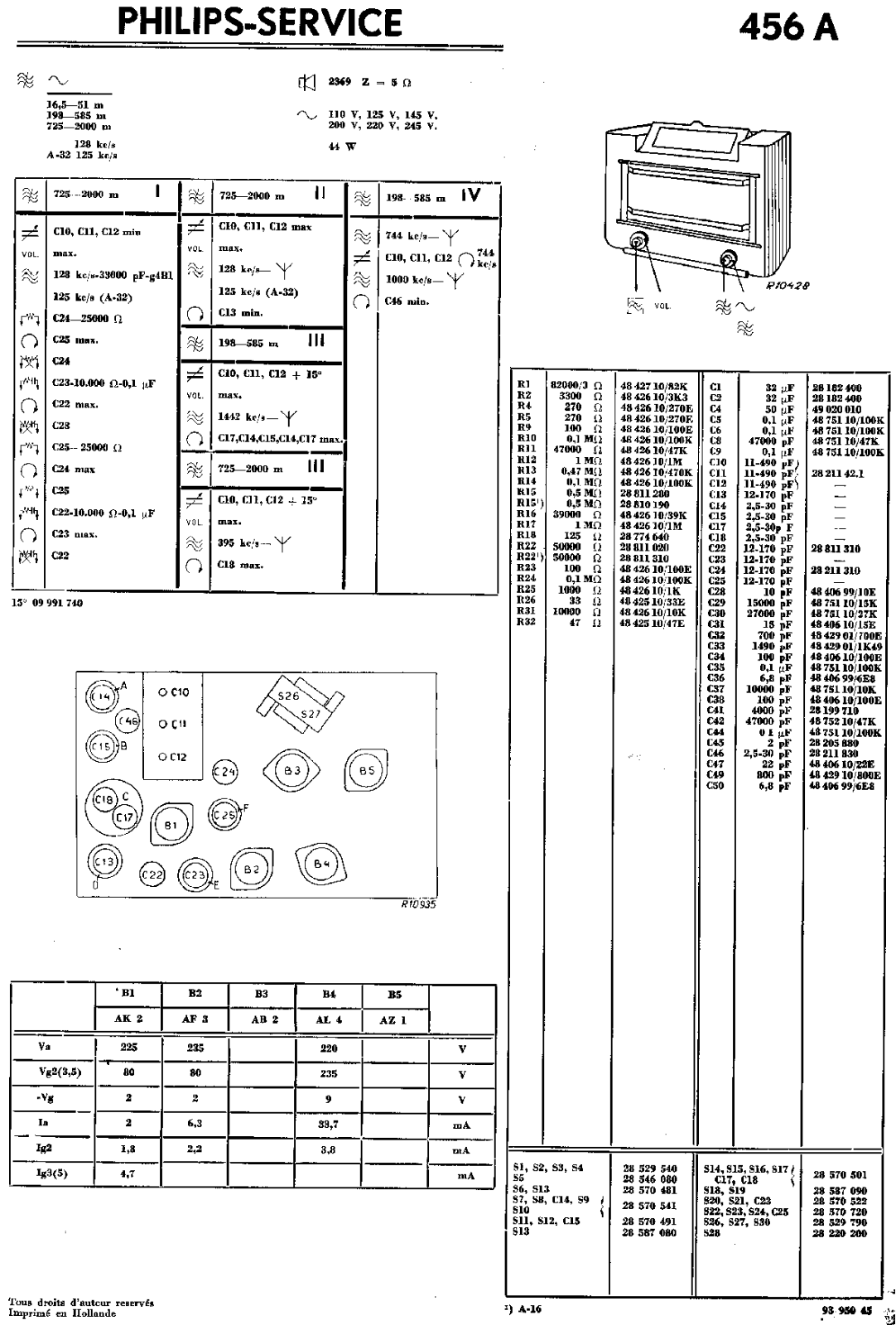 Philips 456-A Service Manual