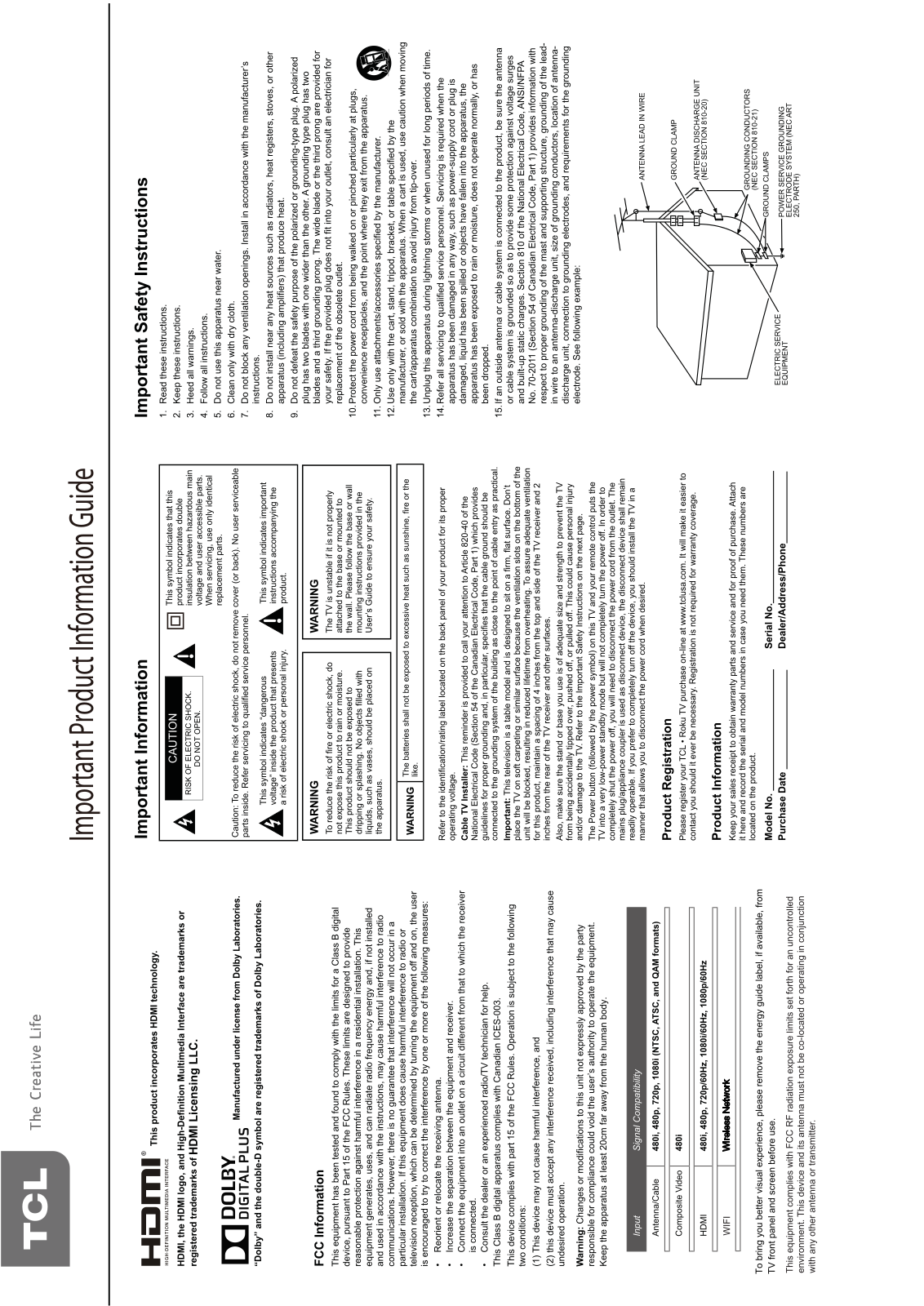 TTE Technology 48FS3750 Users Manual