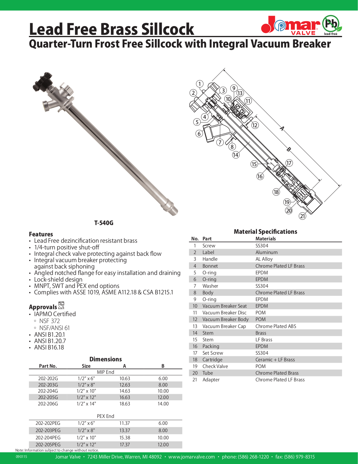 Jomar T-540G User Manual