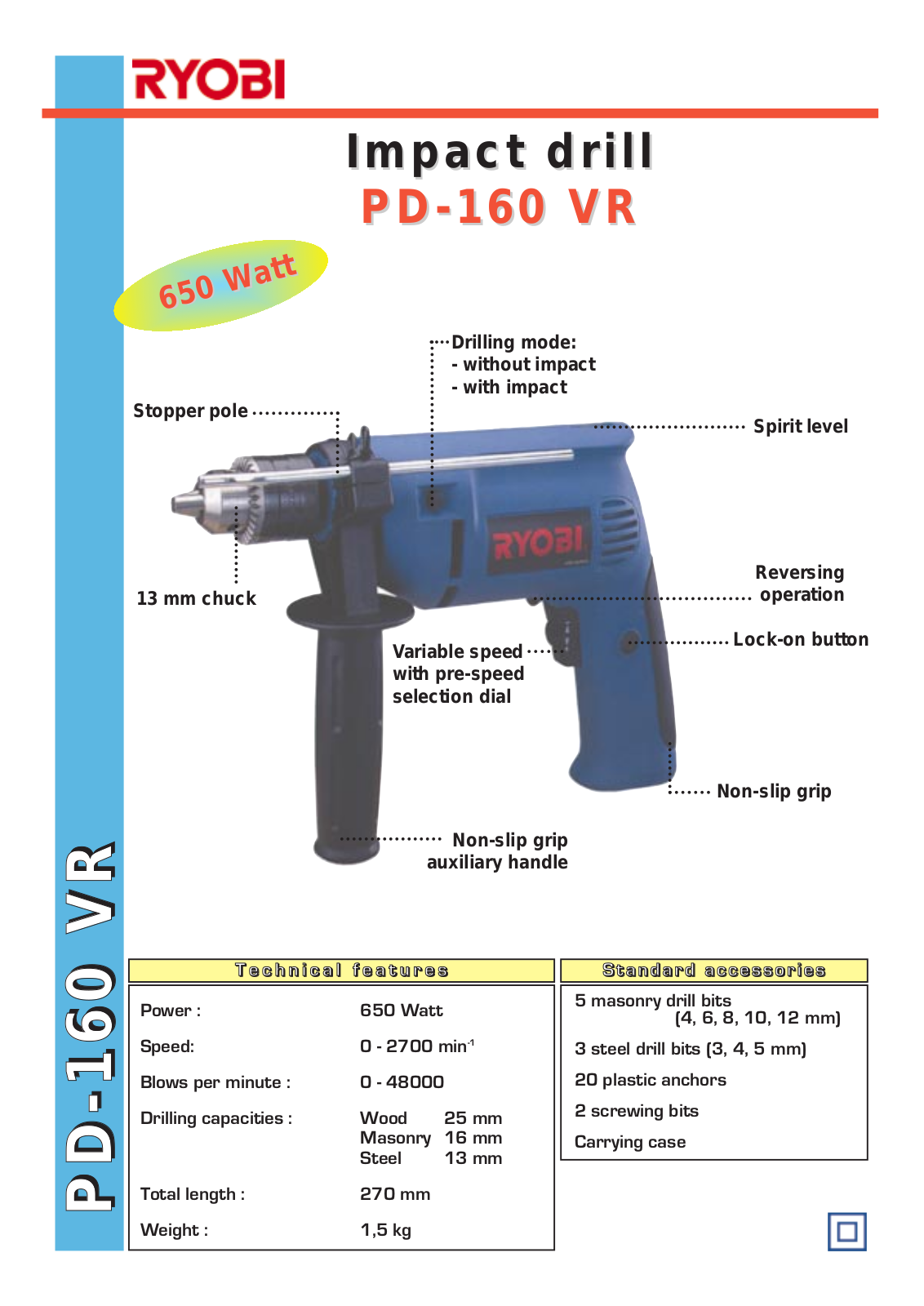 Ryobi PD-160 VR User Manual - ManualMachine.com