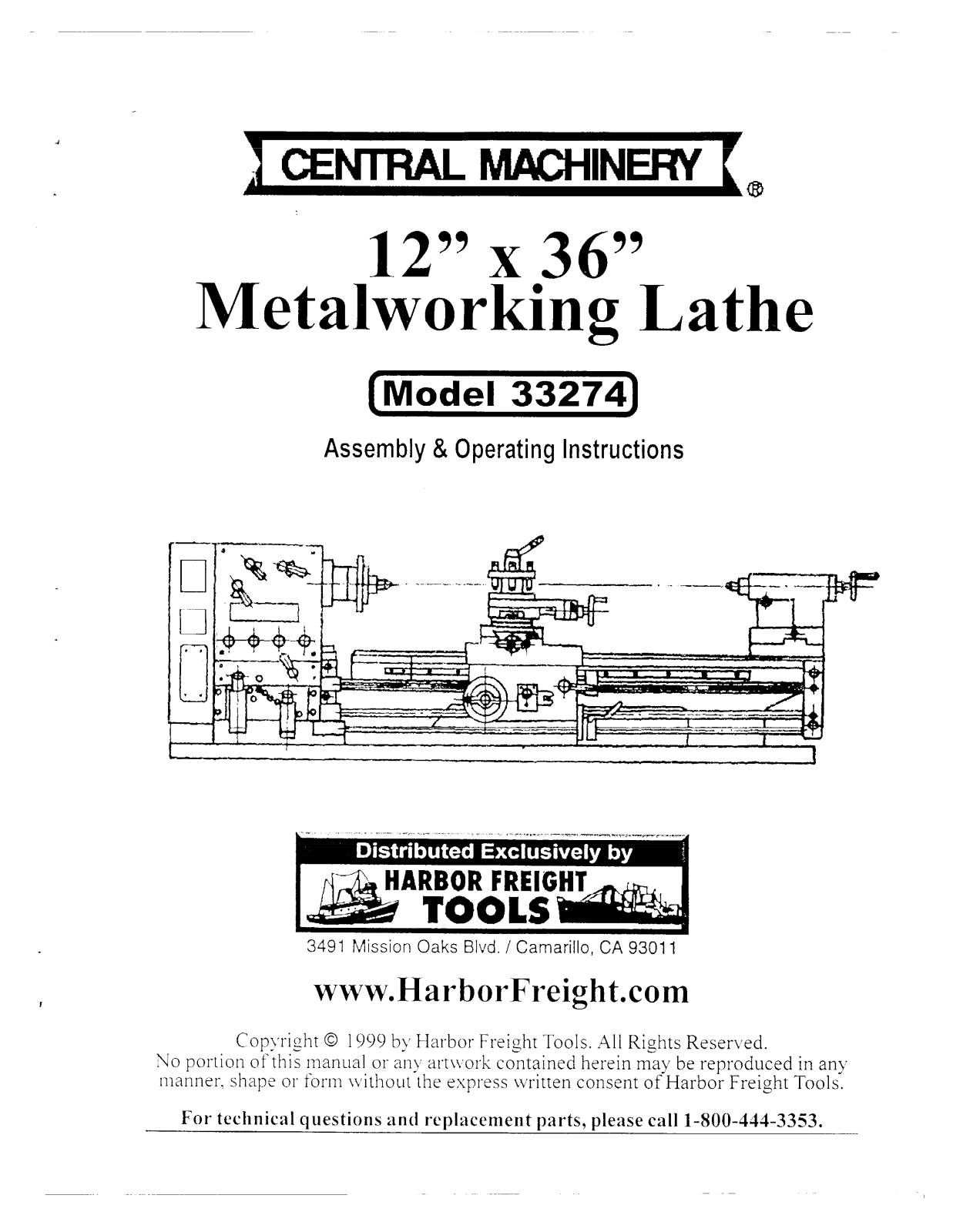 Harbor Freight Tools 33274 User Manual