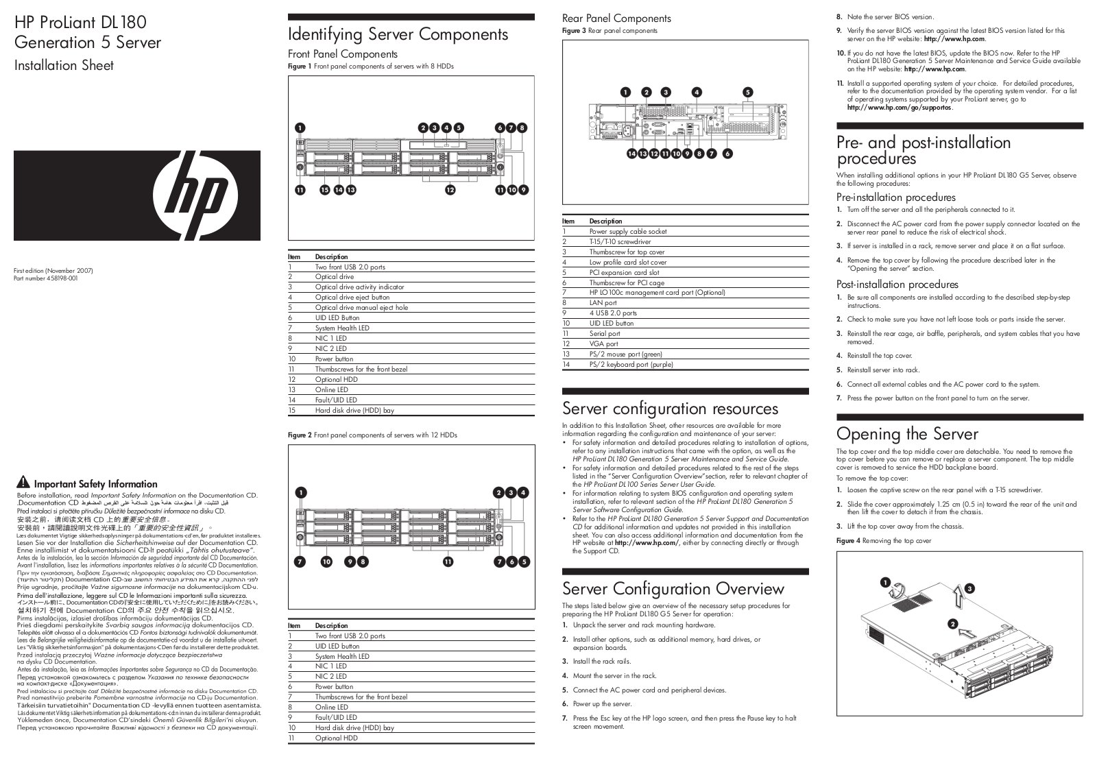 Hp DL180 Generation 5 User Manual