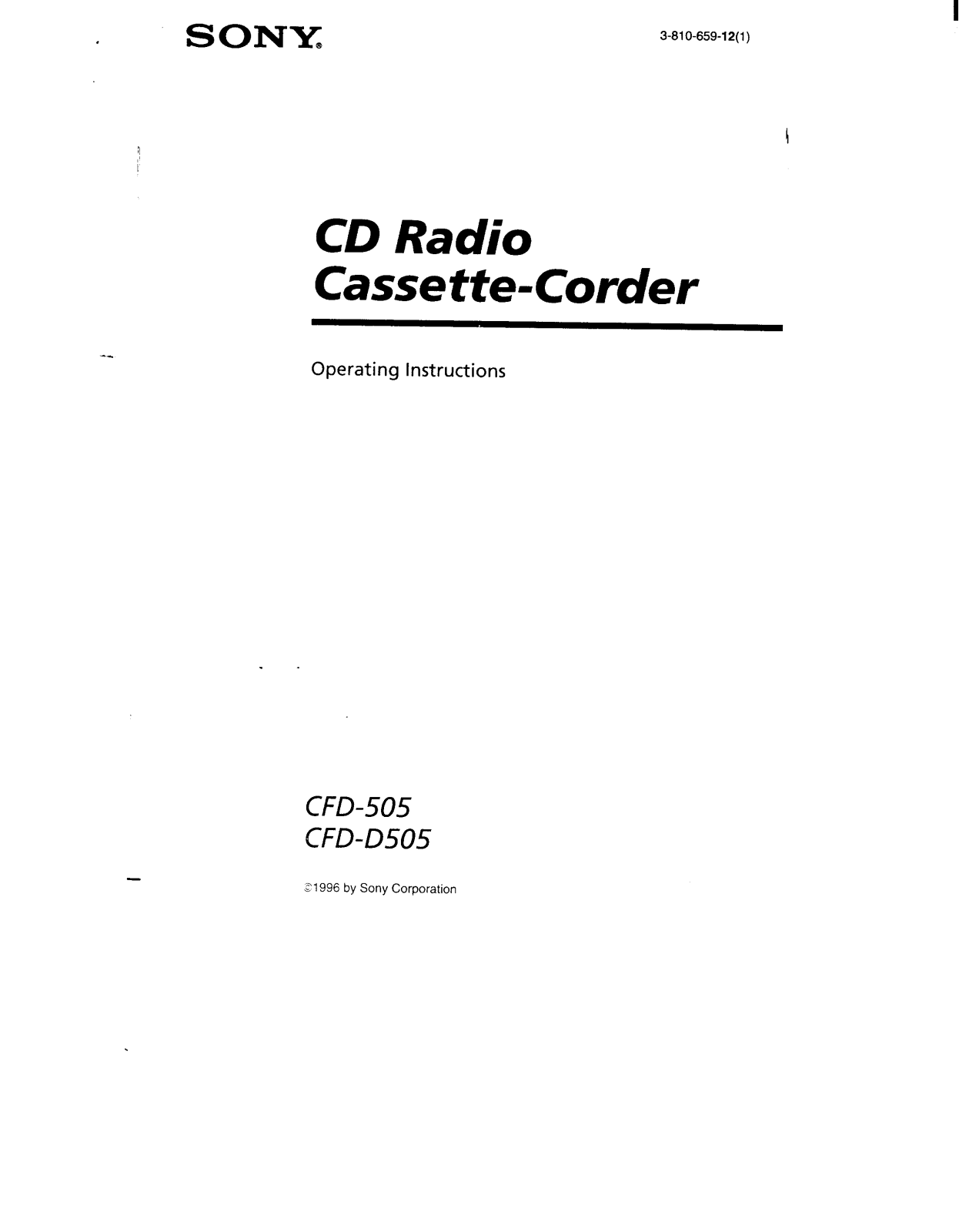 Sony CFD-505 User Manual