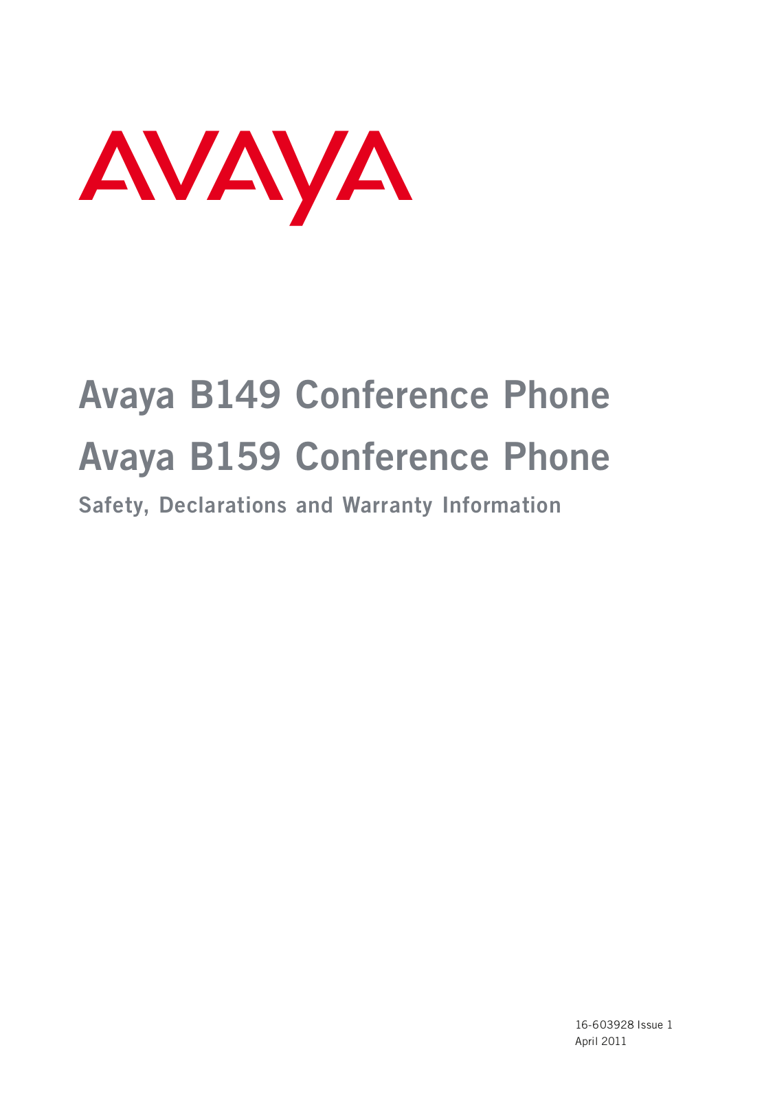 Avaya B149, B159 User Manual