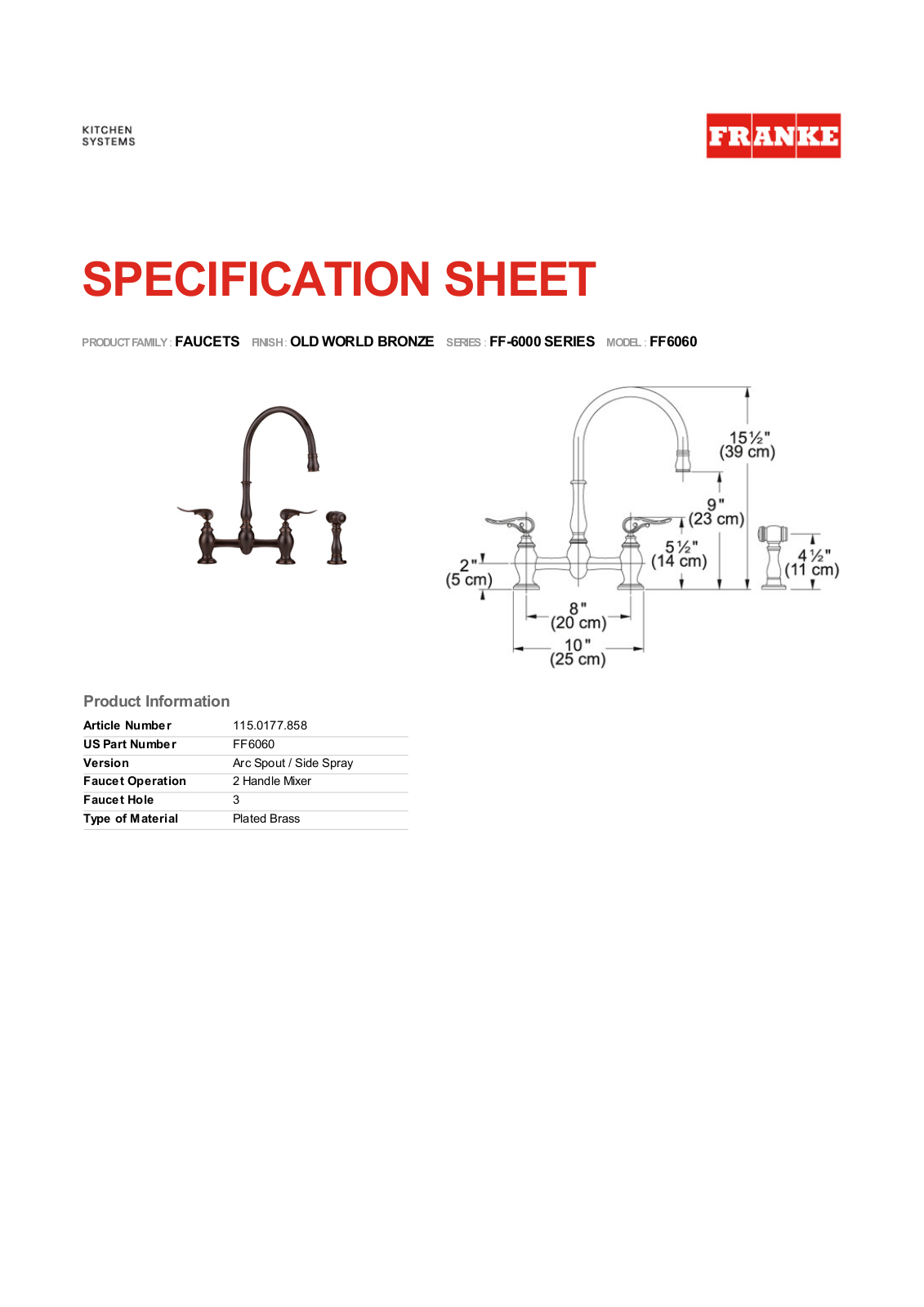 Franke Foodservice FF6060 User Manual