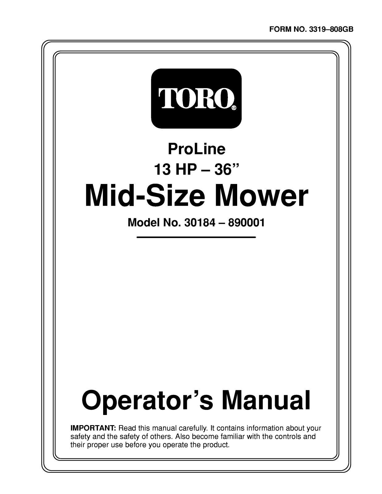 Toro 30184 Operator's Manual