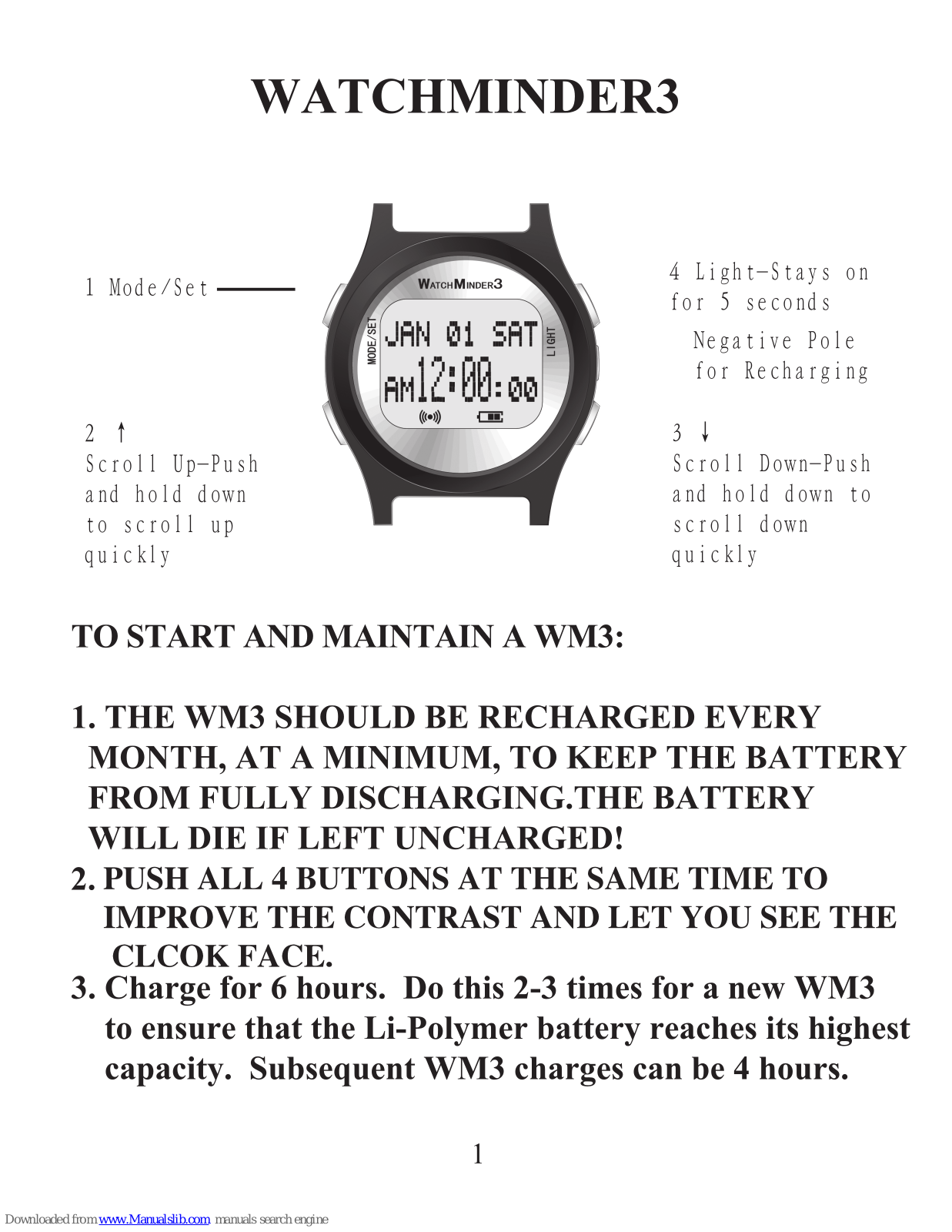 WatchMinder 3 Instructions Manual