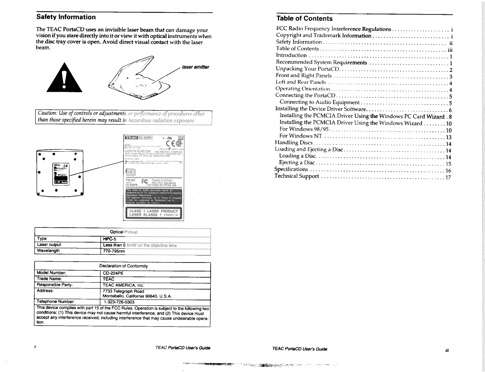 Teac PCD0020A User Manual