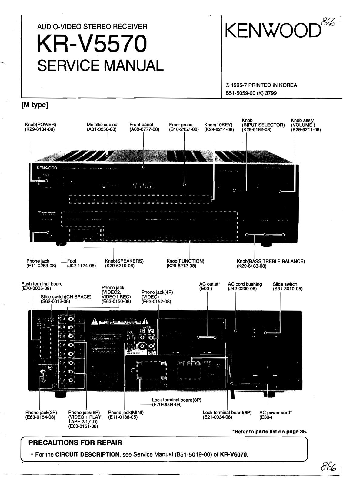 Kenwood KR-V5570 Service Manual