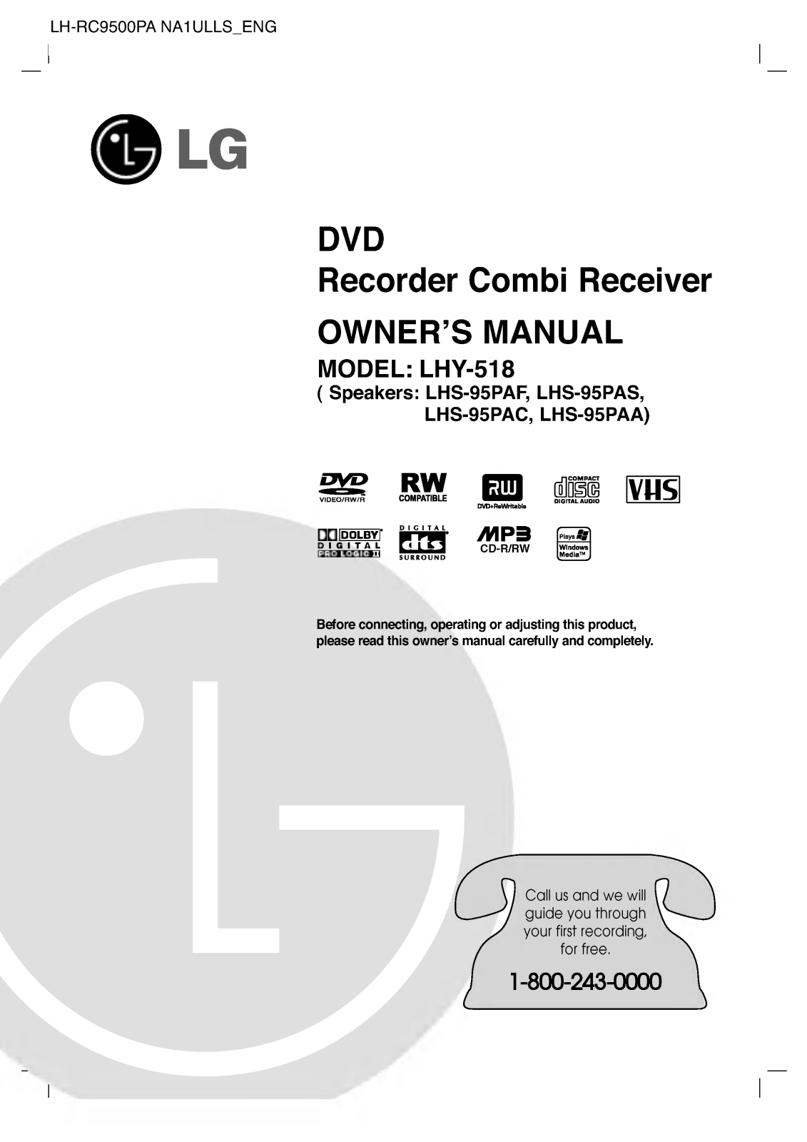 LG LH-RC9500PA Manual book
