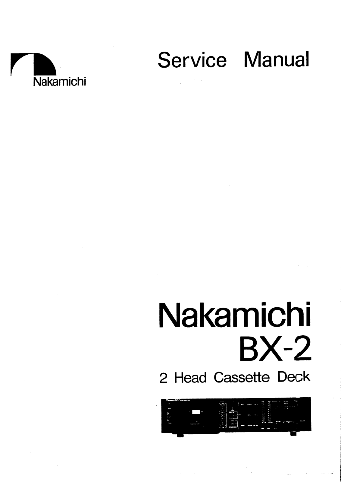 Nakamichi BX-2 Service manual