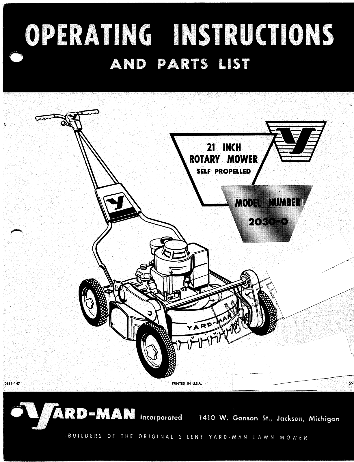 yard-man 2030-0 operators Manual