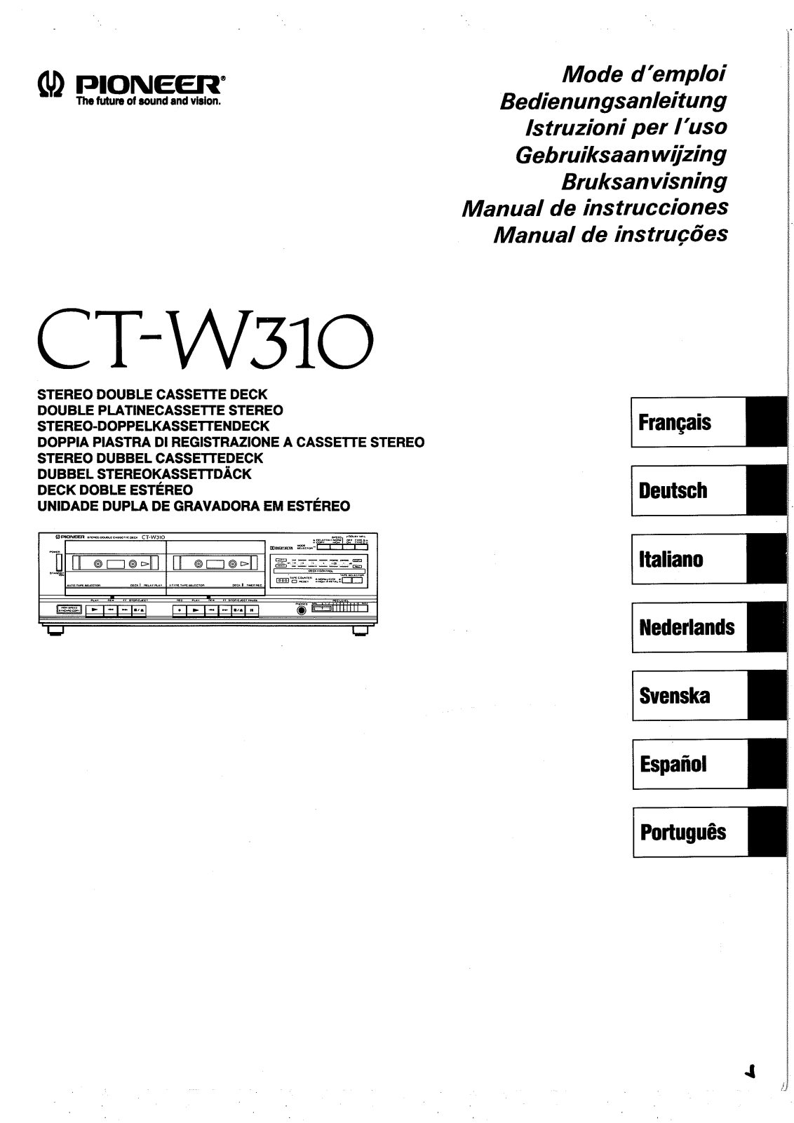 Pioneer CT-W310 User Manual