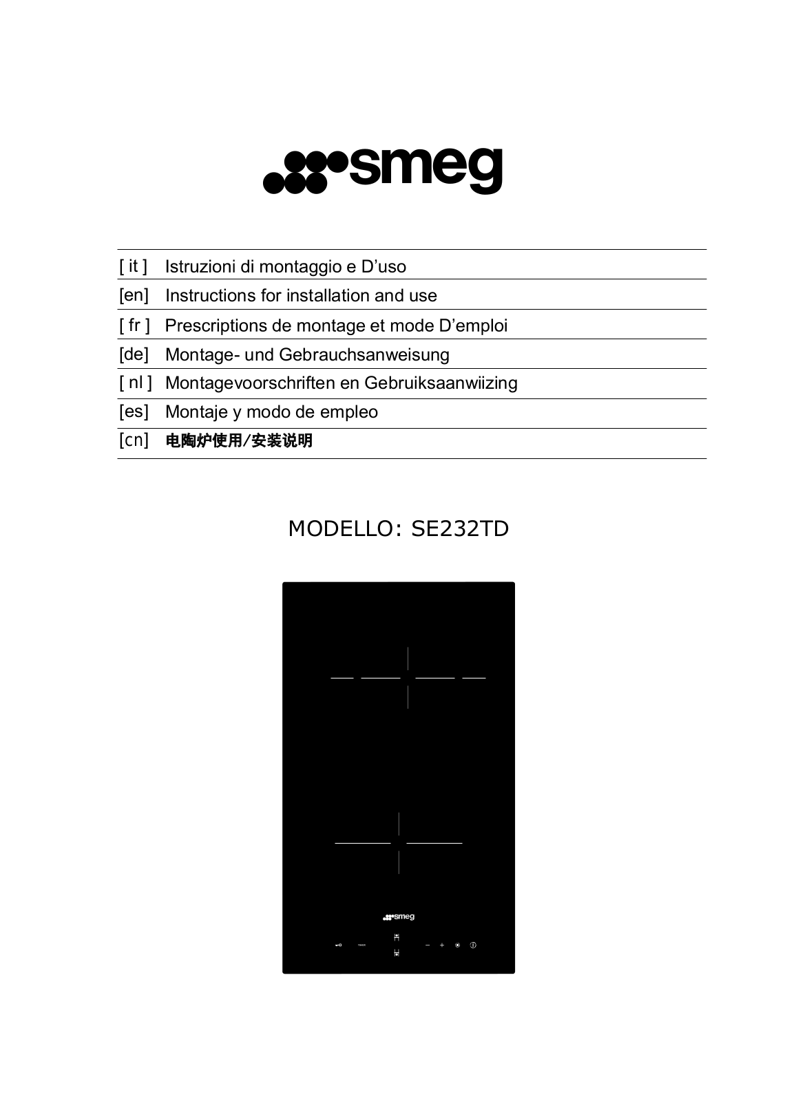 Smeg SE232TD User manual